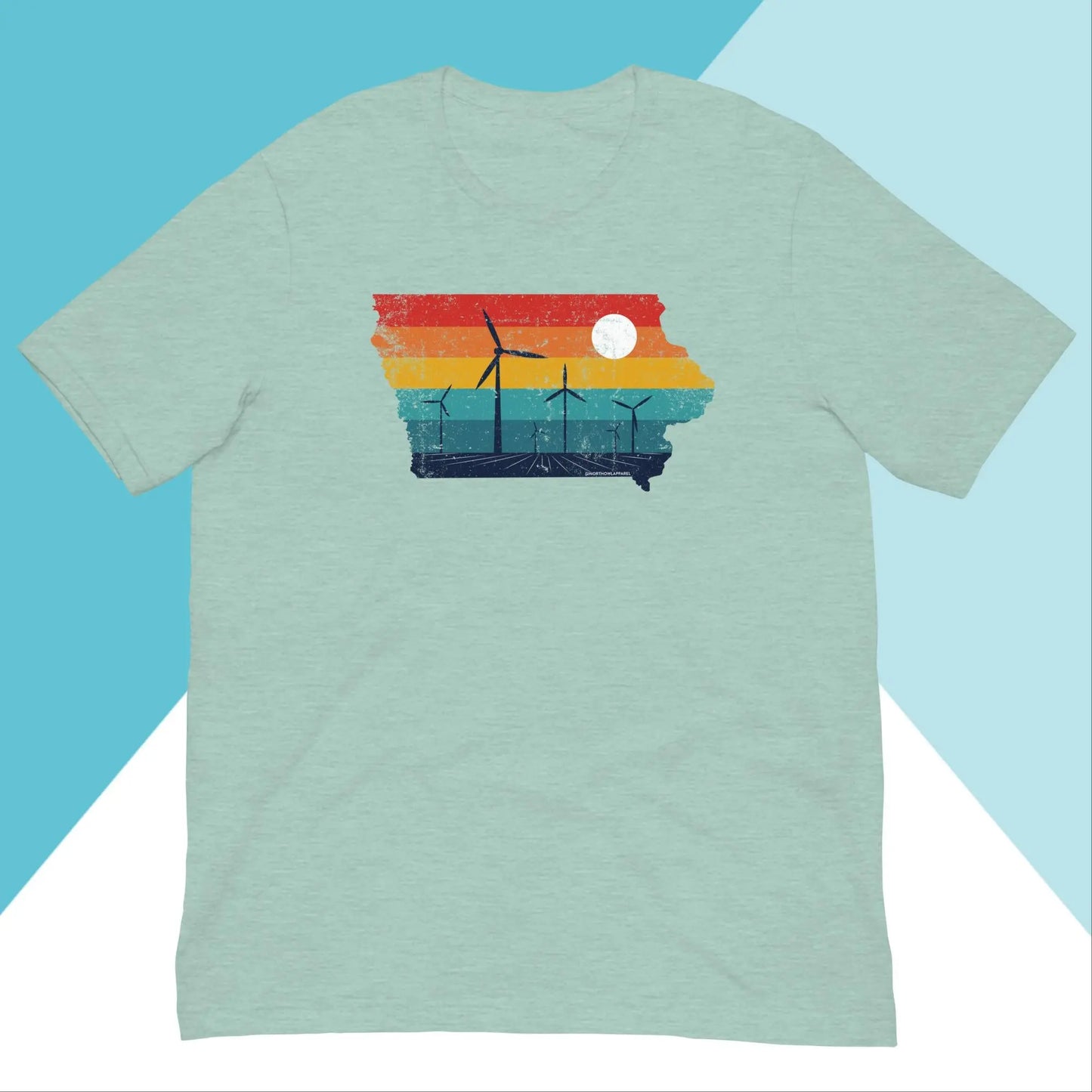 Iowa Rural Retro Windmill Sunset Unisex Shirt North Owl Apparel