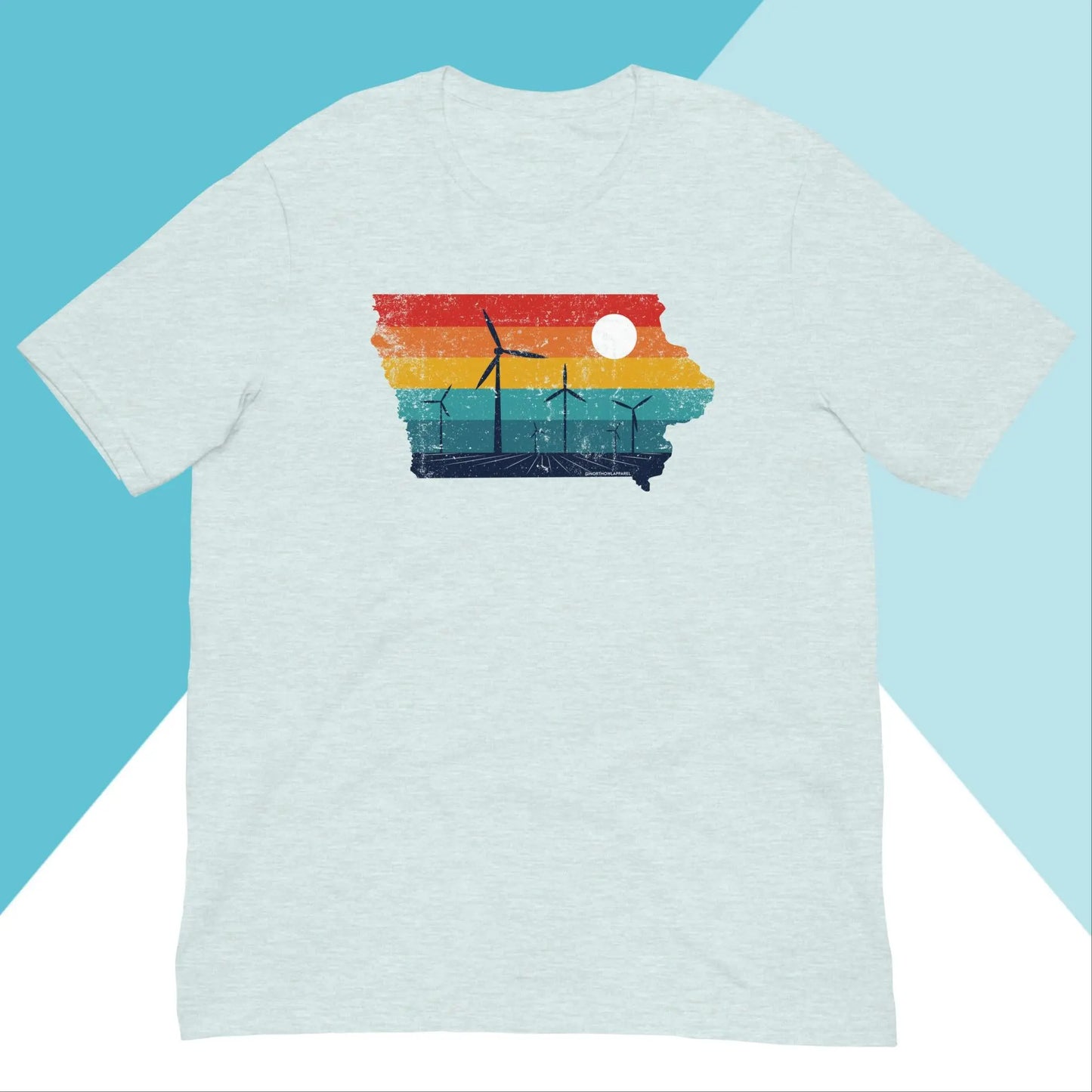 Iowa Rural Retro Windmill Sunset Unisex Shirt North Owl Apparel