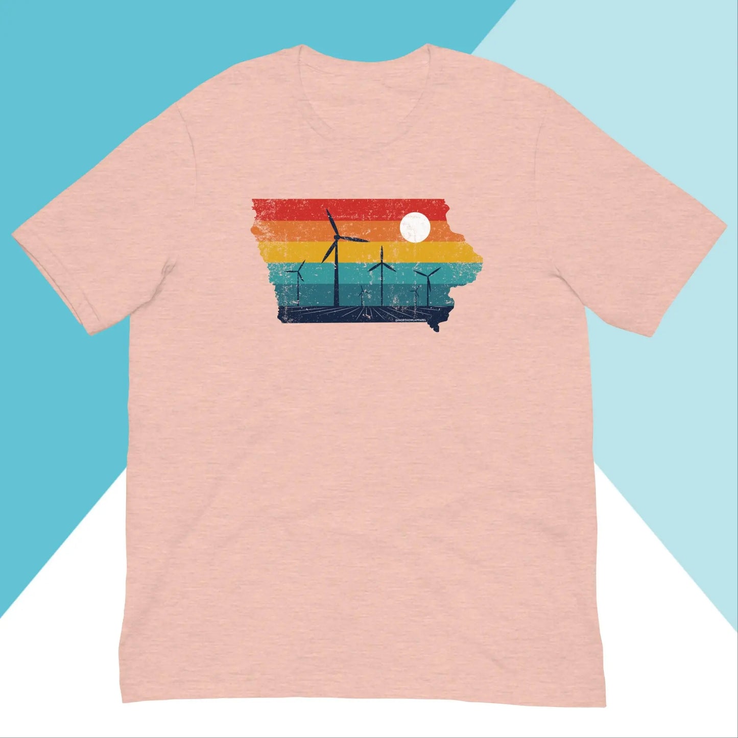Iowa Rural Retro Windmill Sunset Unisex Shirt North Owl Apparel