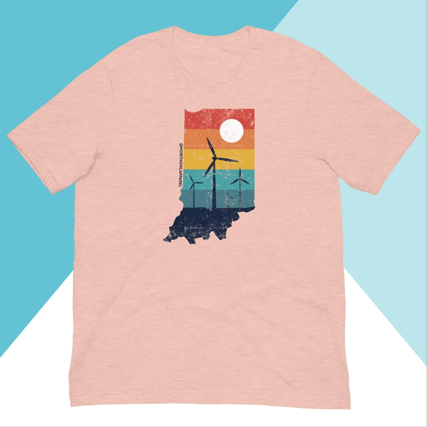 Indiana Rural Retro Windmill Sunset Unisex Shirt North Owl Apparel