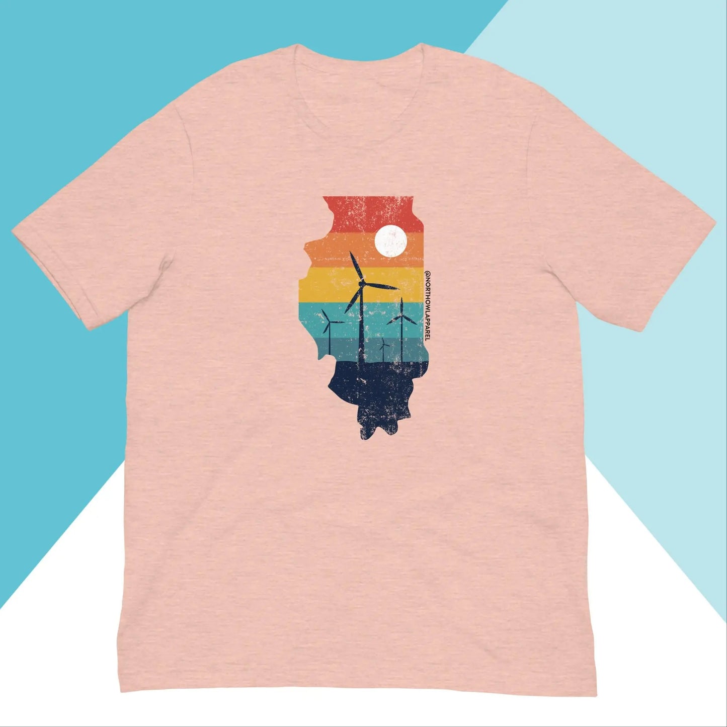 Illinois Rural Retro Windmill Sunset Unisex Shirt North Owl Apparel