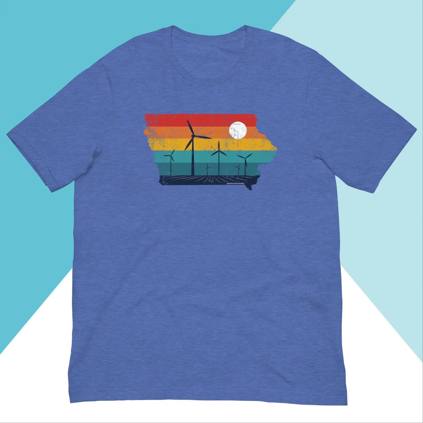 Iowa Rural Retro Windmill Sunset Unisex Shirt North Owl Apparel