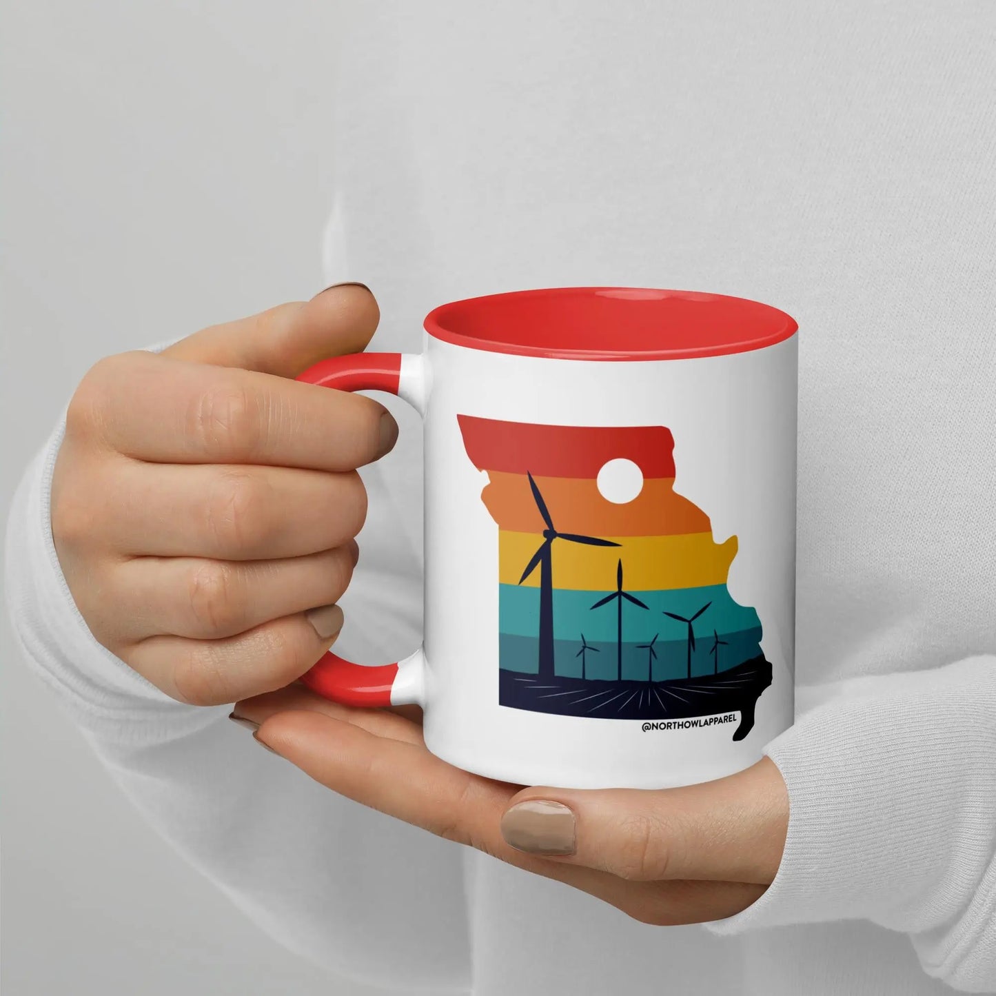 Missouri Rural Retro Windmill Sunset Ceramic Mug North Owl Apparel