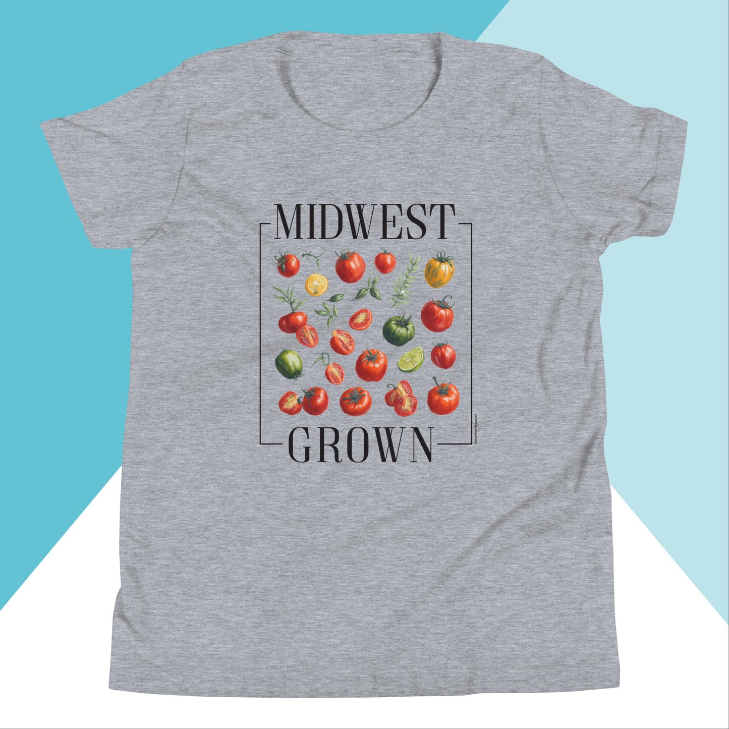 Midwest Grown Heirloom Tomato Summer Youth T-Shirt North Owl Apparel