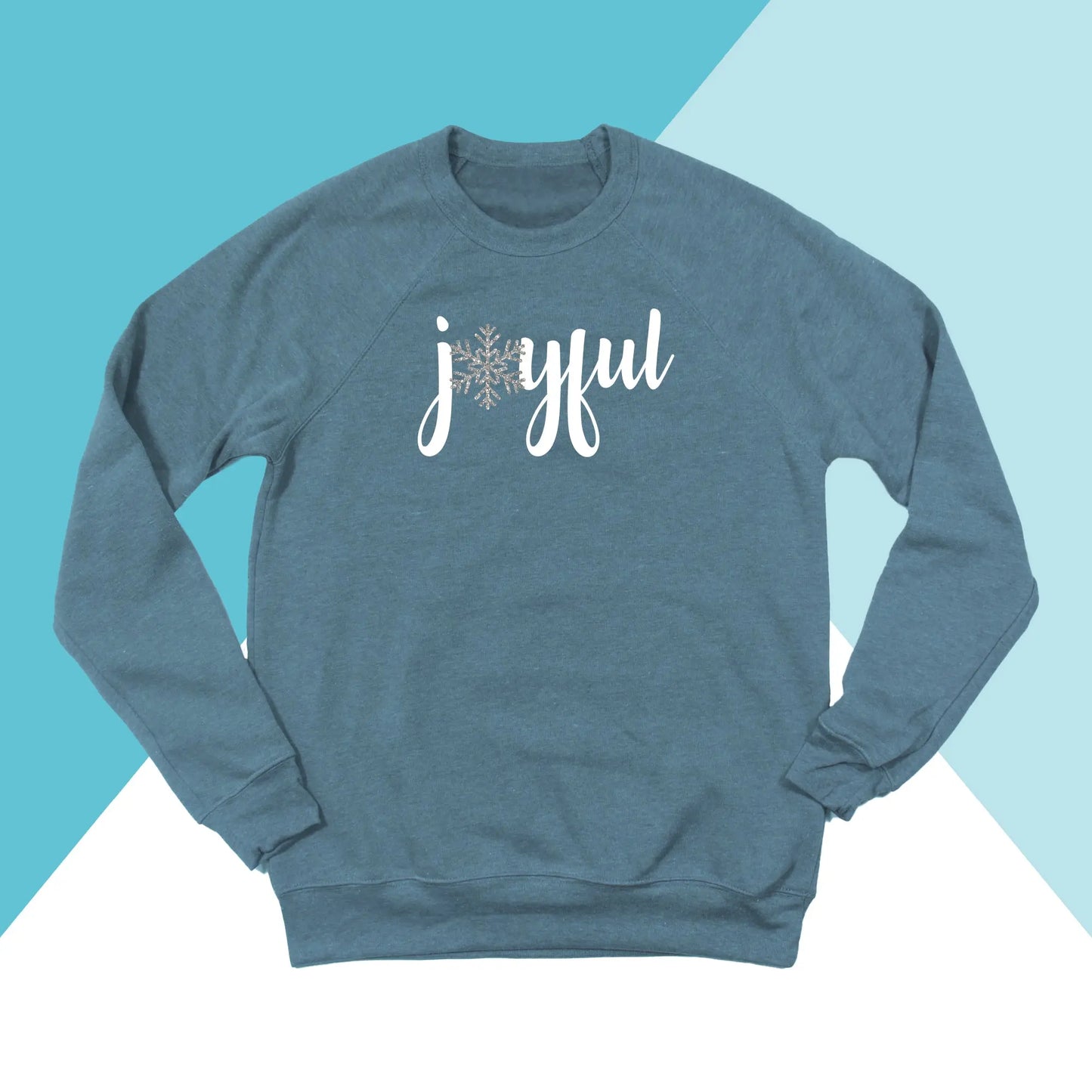 Joyful Christmas Sparkly Snowflake Unisex Sweatshirt North Owl Apparel