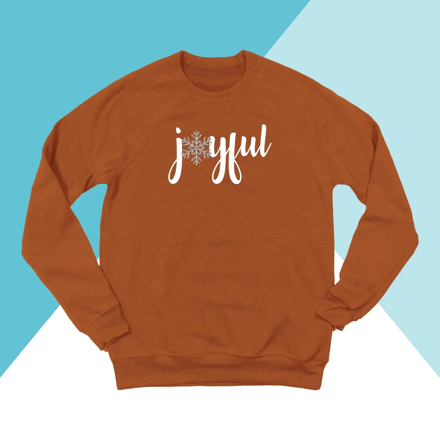 Joyful Christmas Sparkly Snowflake Unisex Sweatshirt North Owl Apparel