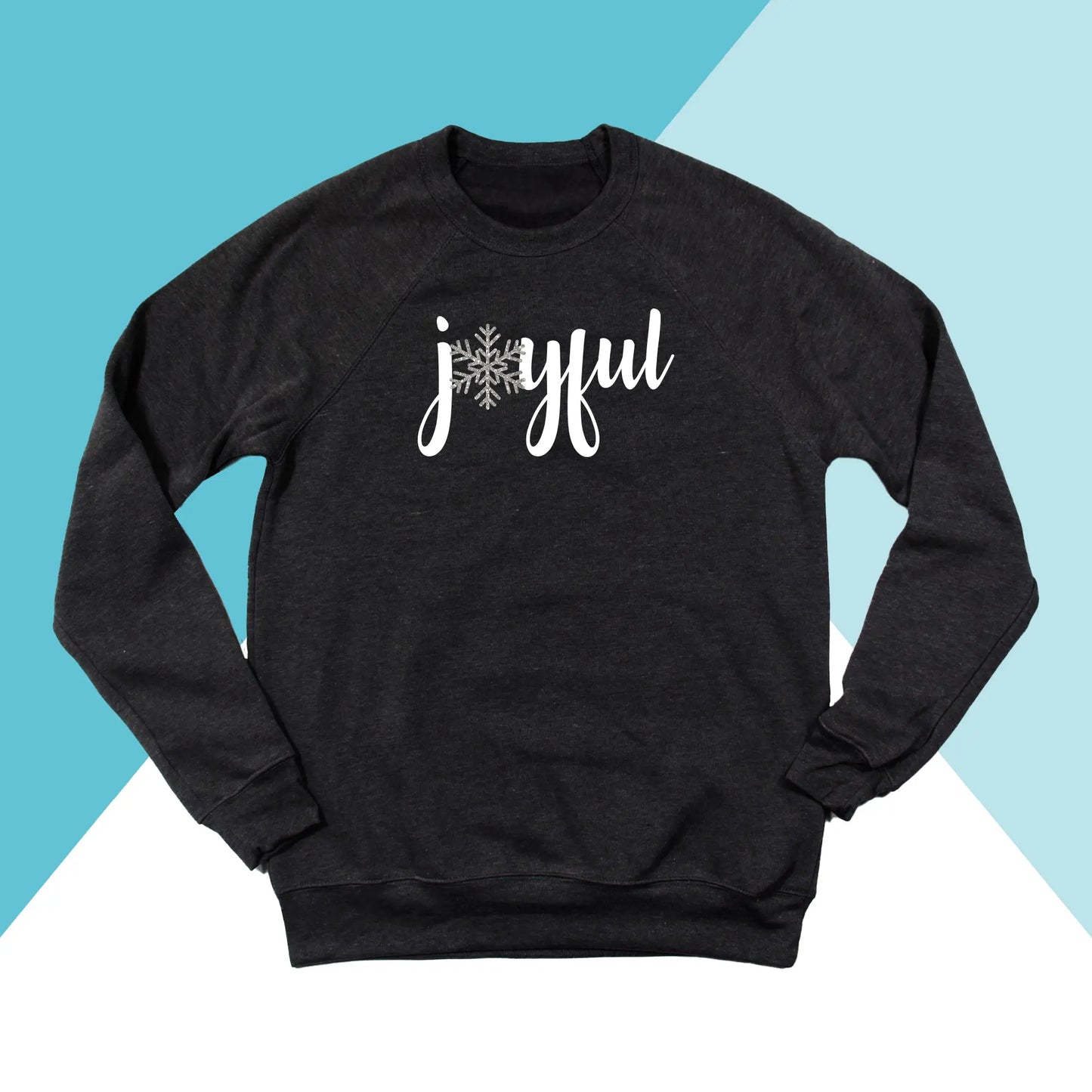 Joyful Christmas Sparkly Snowflake Unisex Sweatshirt North Owl Apparel