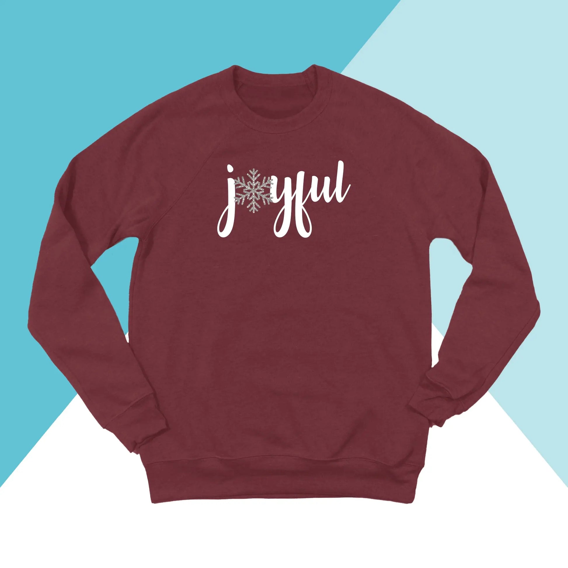 Joyful Christmas Sparkly Snowflake Unisex Sweatshirt North Owl Apparel