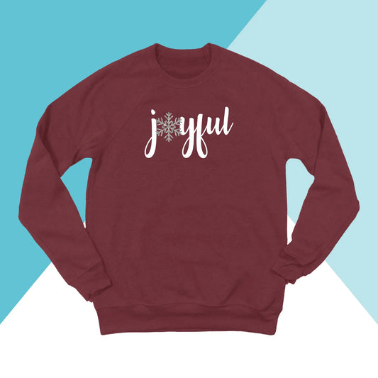 Joyful Christmas Sparkly Snowflake Unisex Sweatshirt North Owl Apparel