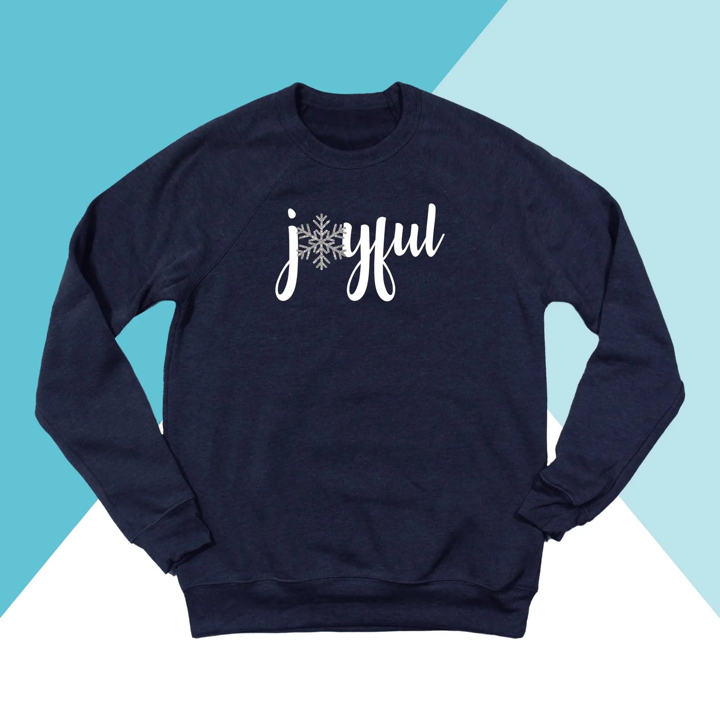 Joyful Christmas Sparkly Snowflake Unisex Sweatshirt North Owl Apparel