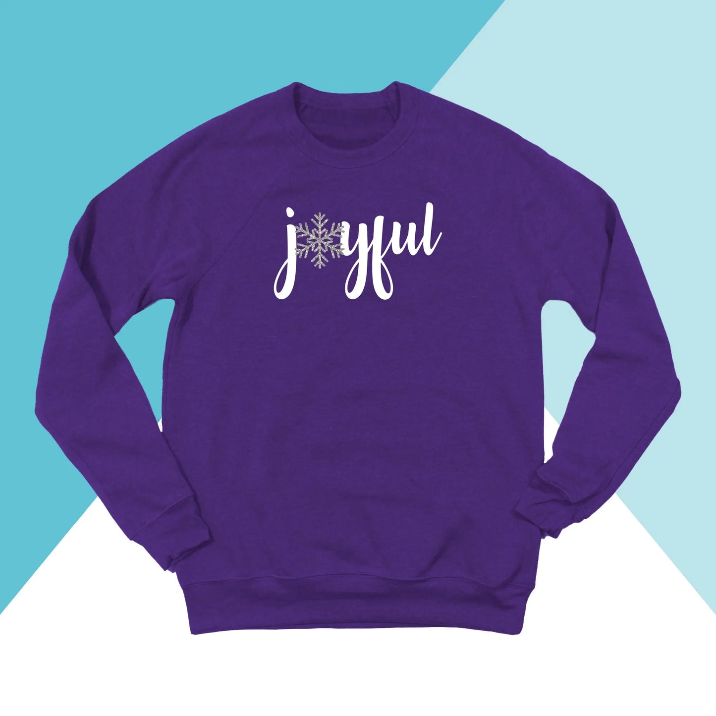 Joyful Christmas Sparkly Snowflake Unisex Sweatshirt North Owl Apparel