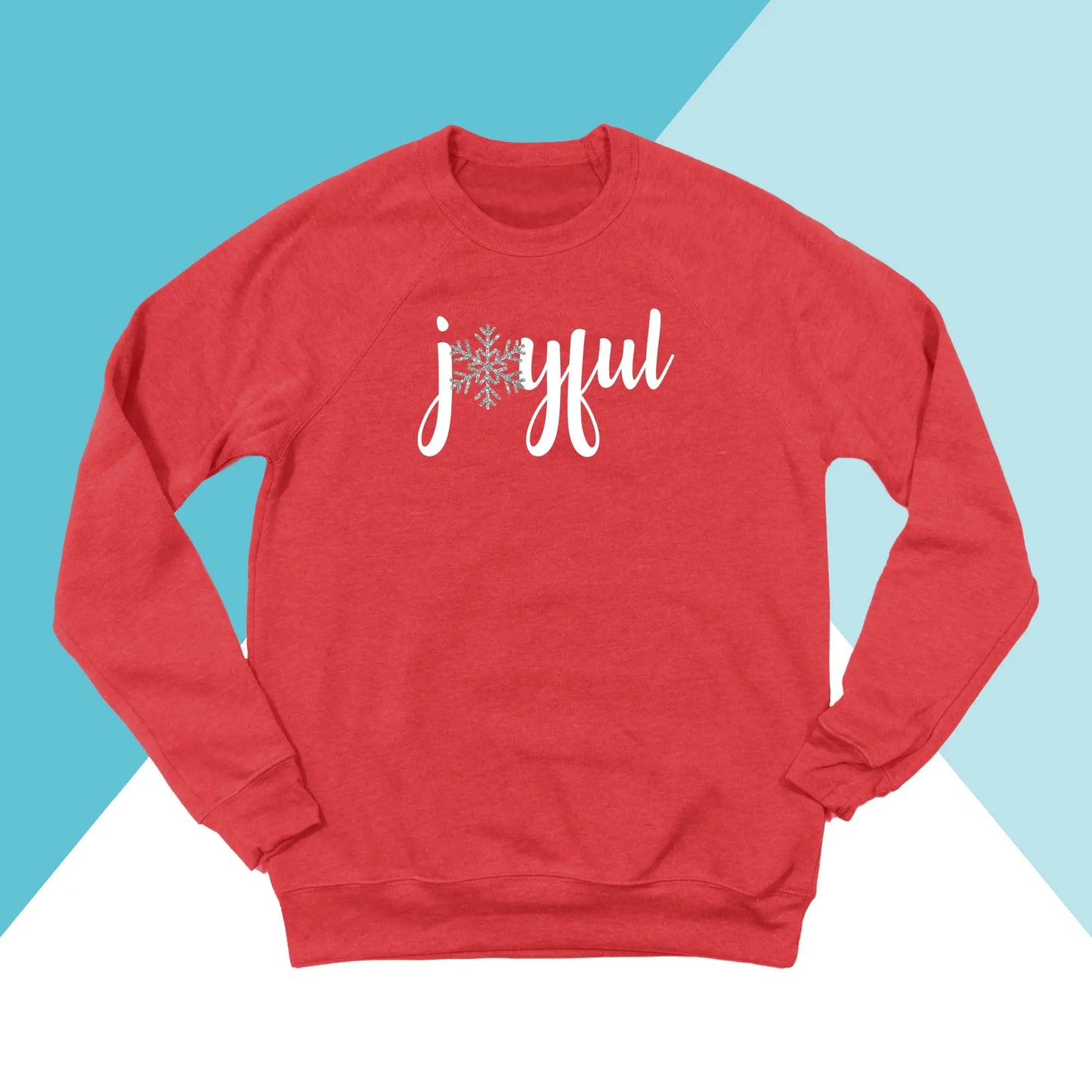 Joyful Christmas Sparkly Snowflake Unisex Sweatshirt North Owl Apparel