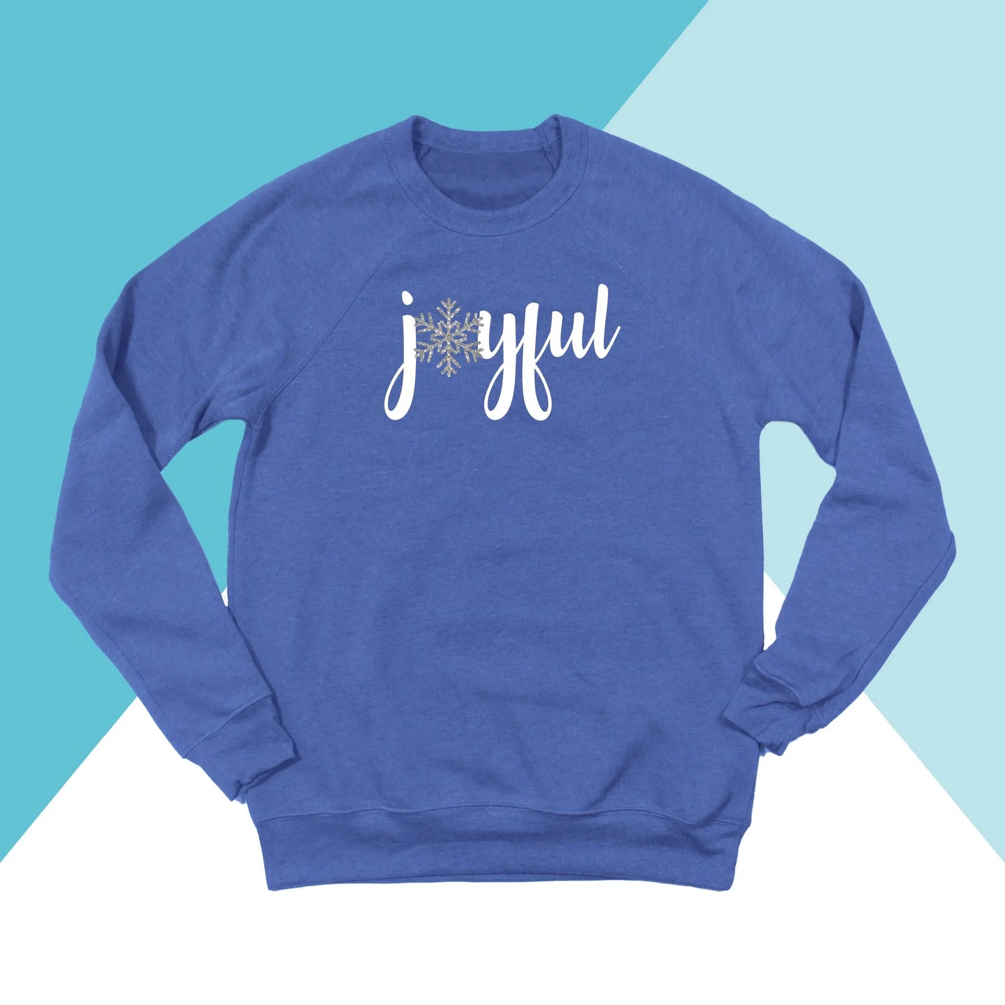 Joyful Christmas Sparkly Snowflake Unisex Sweatshirt North Owl Apparel