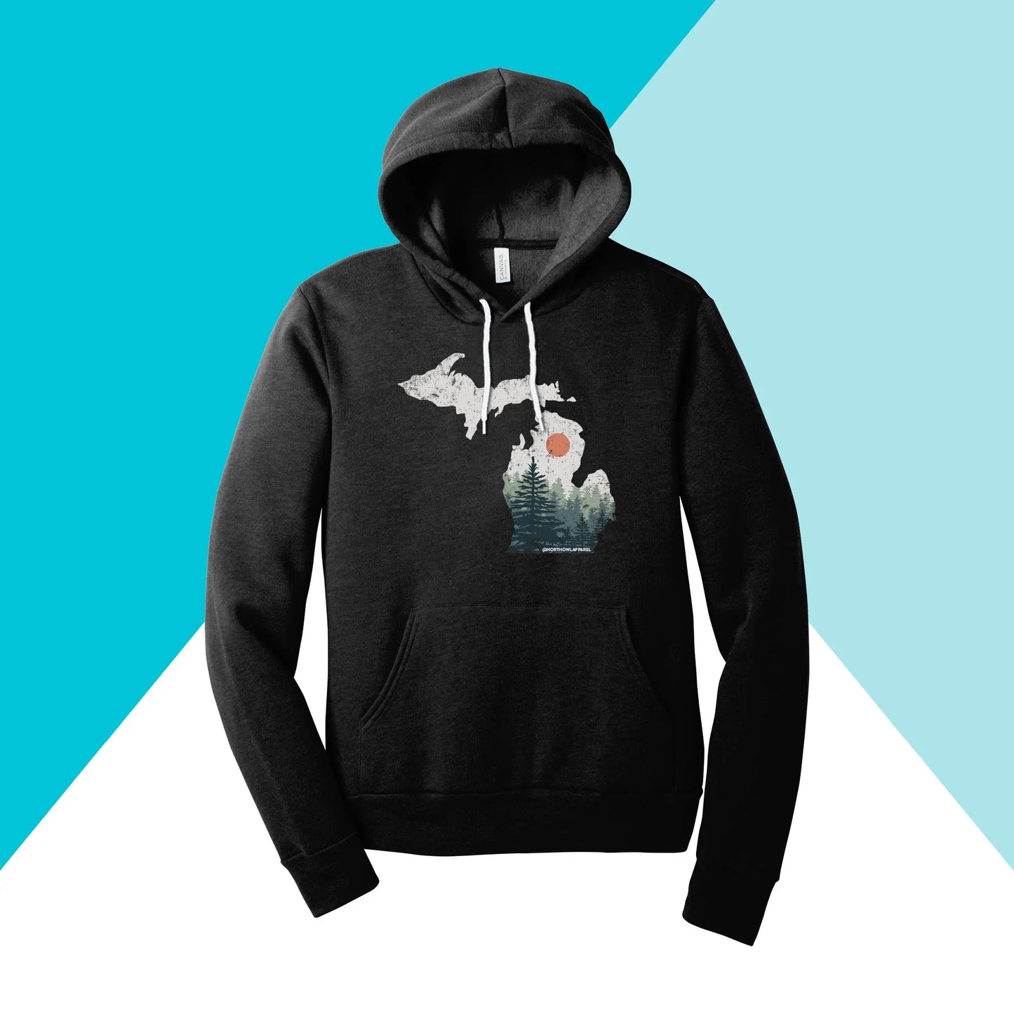 Michigan Pine Trees Distressed Unisex Hoodie Sweatshirt North Owl Apparel
