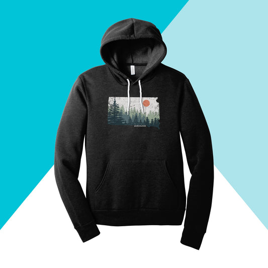 South Dakota Pine Trees Distressed Unisex Hoodie North Owl Apparel