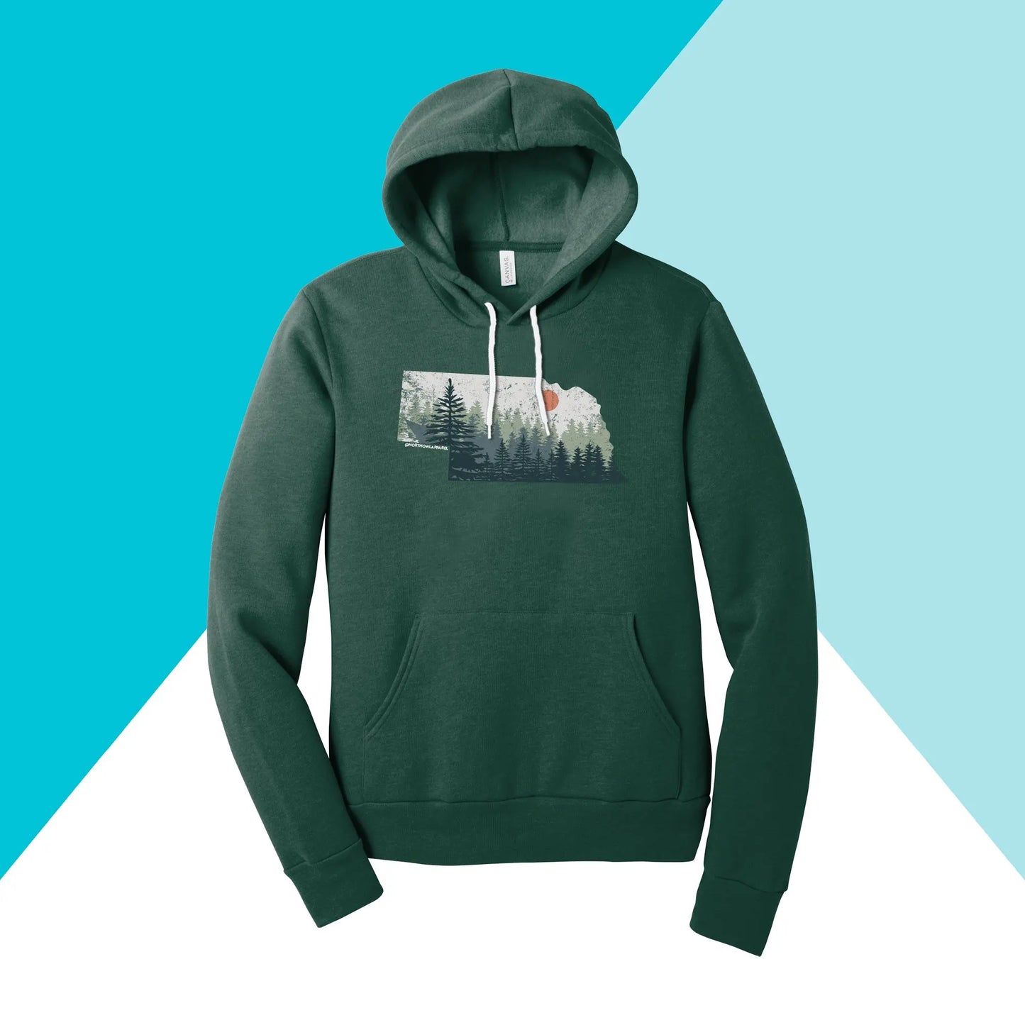 Nebraska Pine Trees Distressed Unisex Hoodie Sweatshirt North Owl Apparel