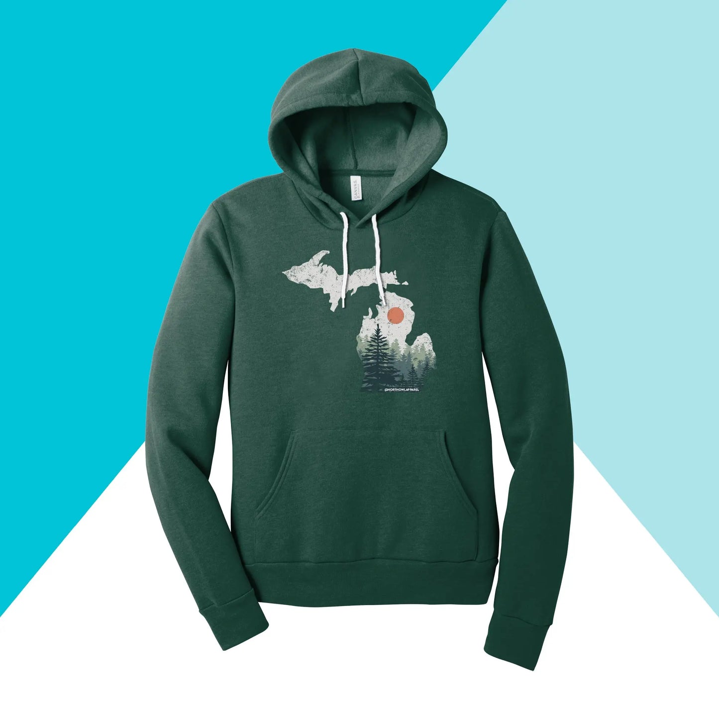 Michigan Pine Trees Distressed Unisex Hoodie Sweatshirt North Owl Apparel