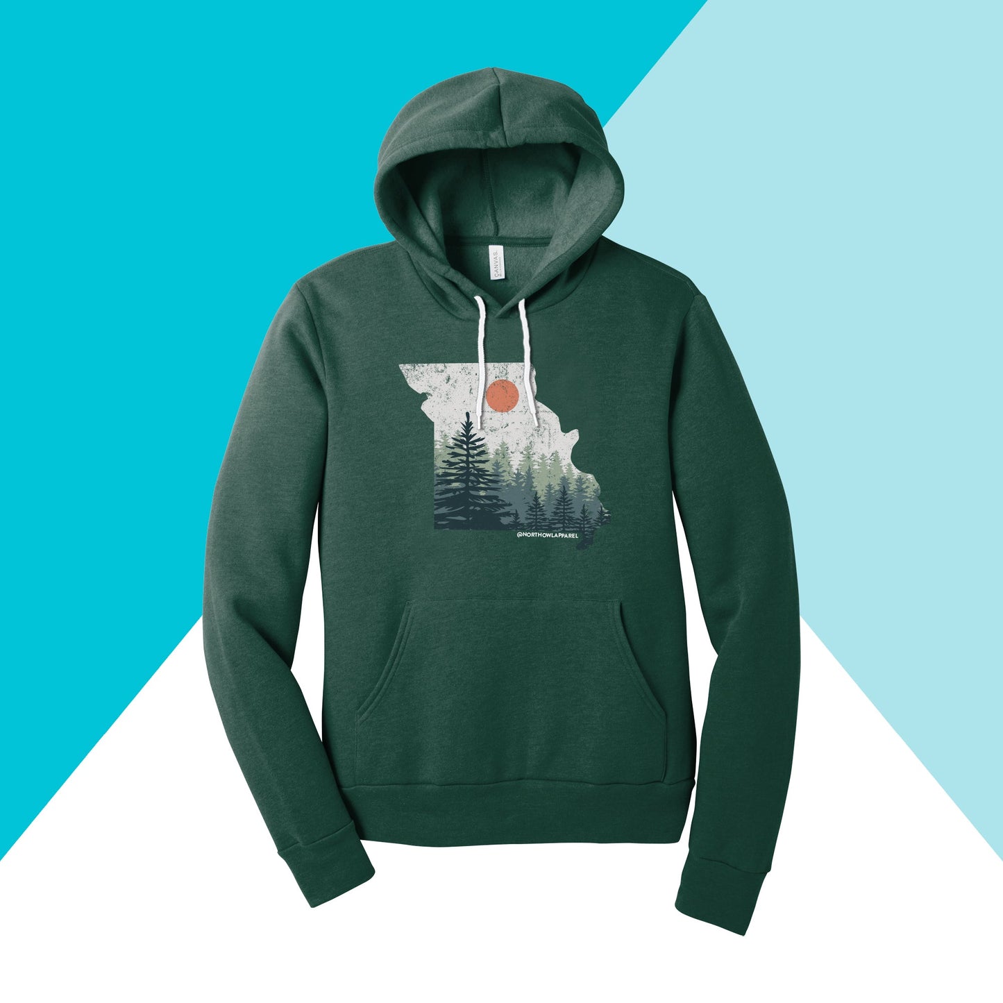 Missouri Pine Trees Distressed Unisex Hoodie Sweatshirt North Owl Apparel