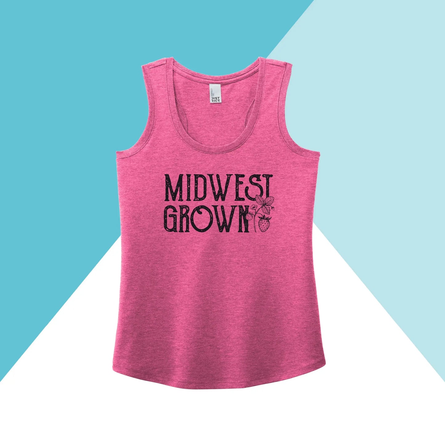 Midwest Grown Strawberry Fruit Spring Summer Women's Racerback Tank Top North Owl Apparel