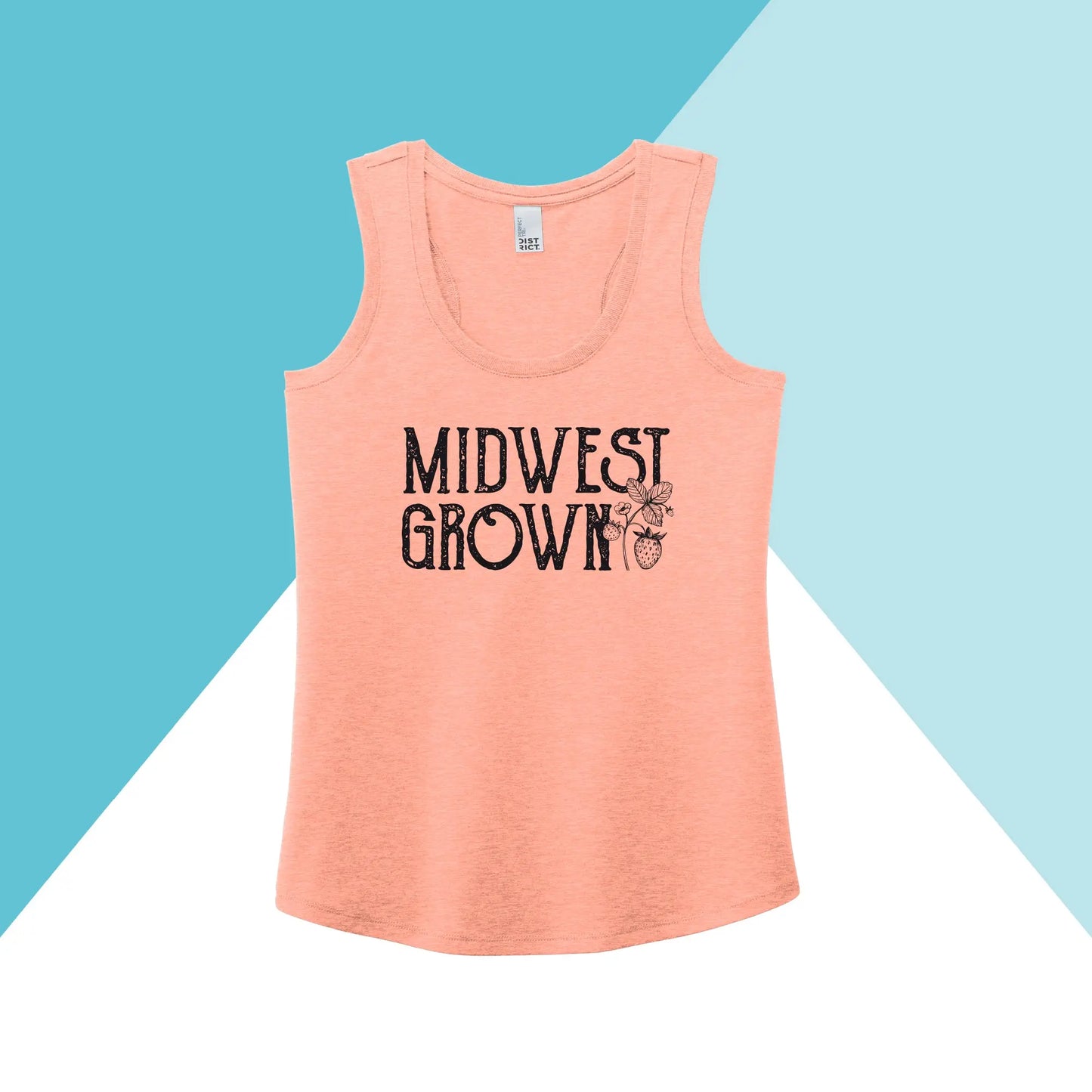 Midwest Grown Strawberry Fruit Spring Summer Women's Racerback Tank Top North Owl Apparel