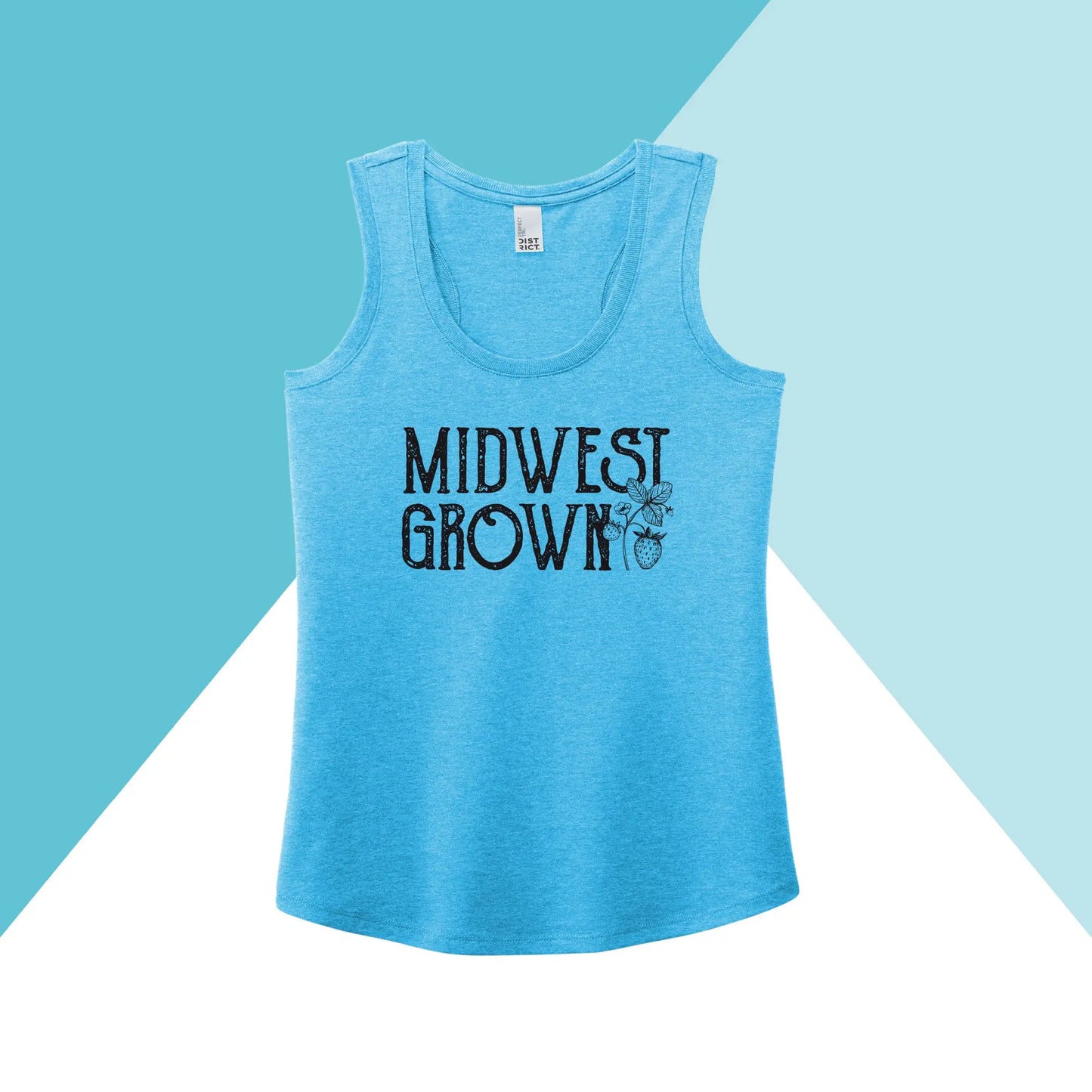 Midwest Grown Strawberry Fruit Spring Summer Women's Racerback Tank Top North Owl Apparel