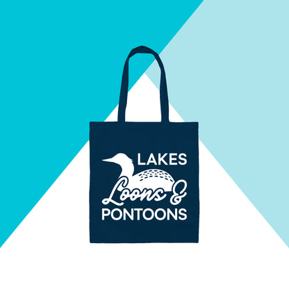 Lakes, Loons, & Pontoons Tote Bag North Owl Apparel