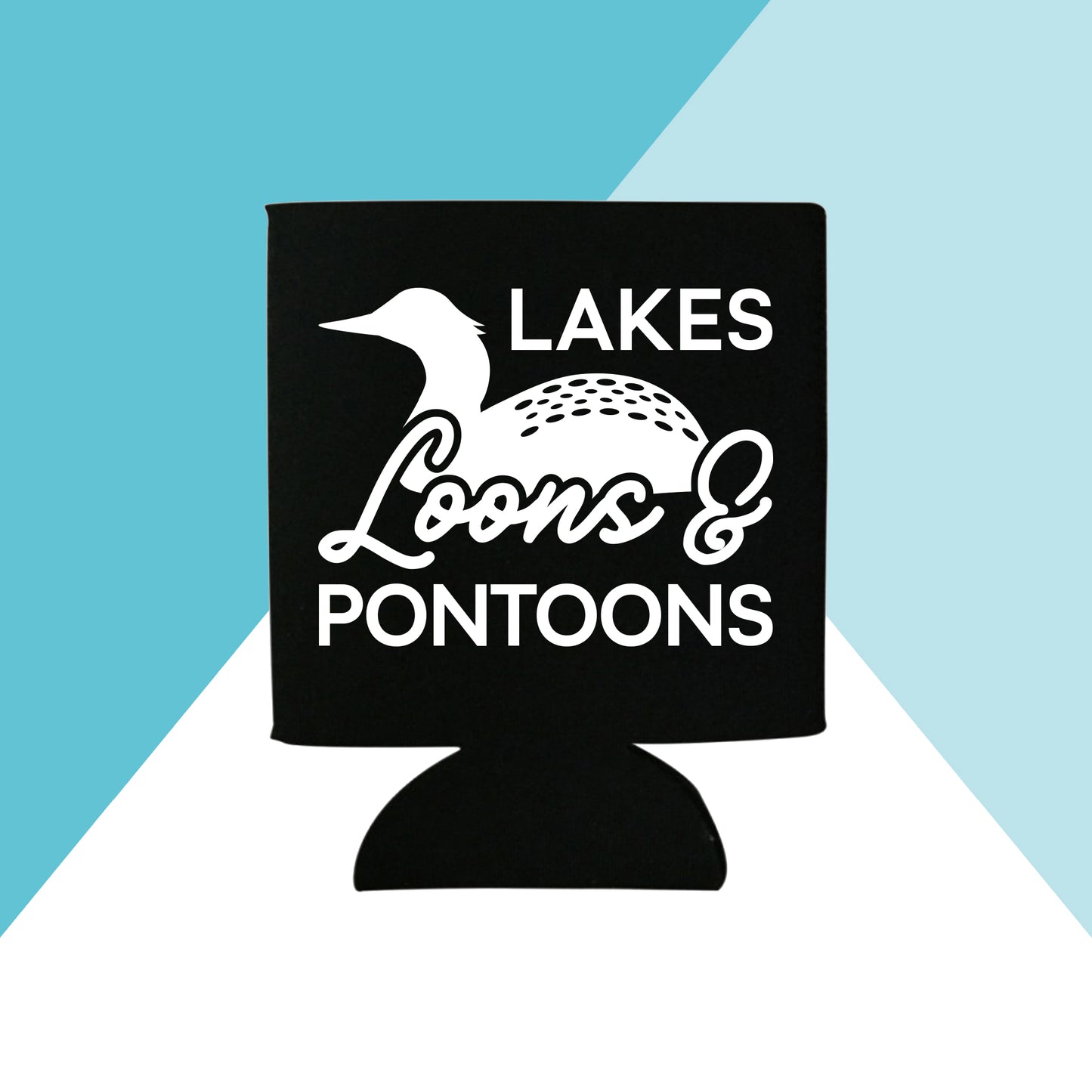 Lakes, Loons, and Pontoons Can Cooler North Owl Apparel