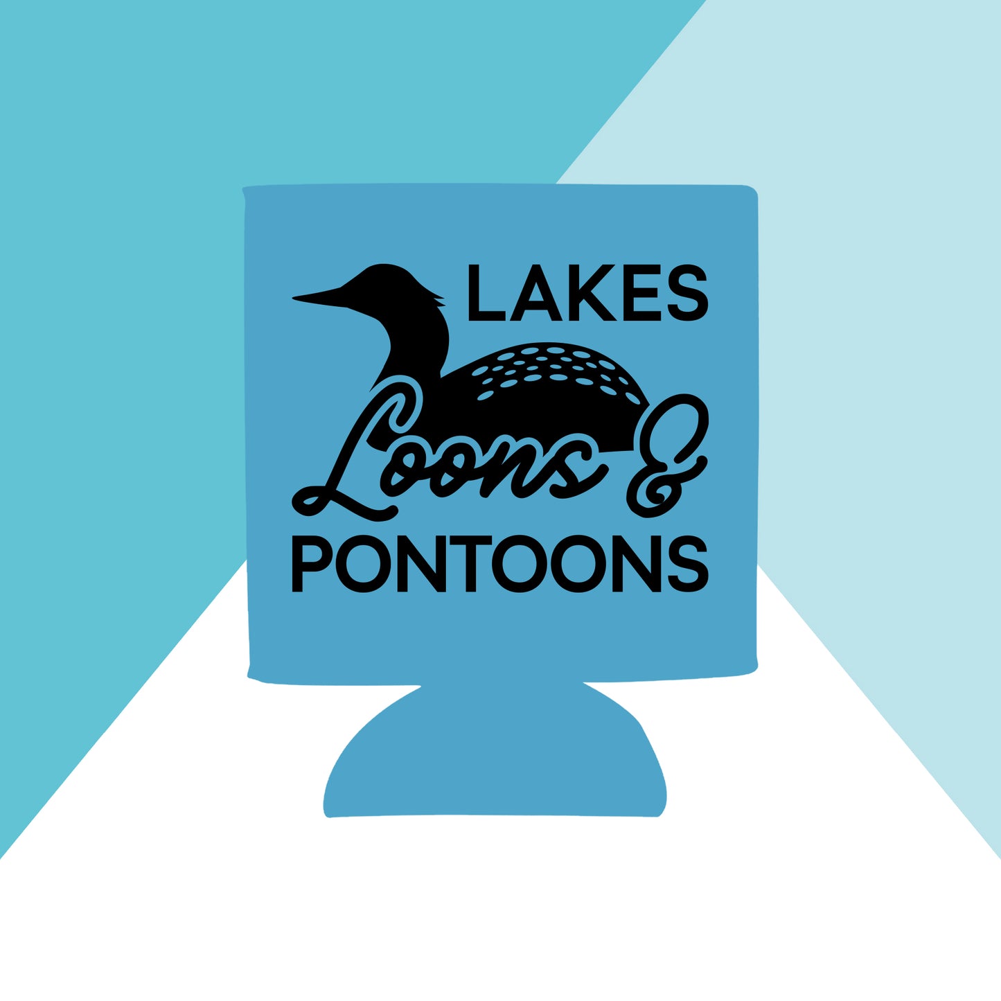 Lakes, Loons, and Pontoons Can Cooler North Owl Apparel