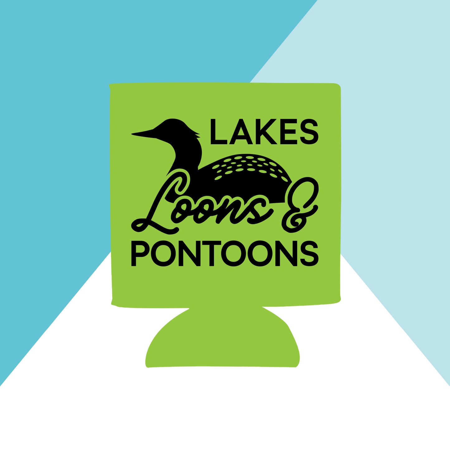 Lakes, Loons, and Pontoons Can Cooler North Owl Apparel