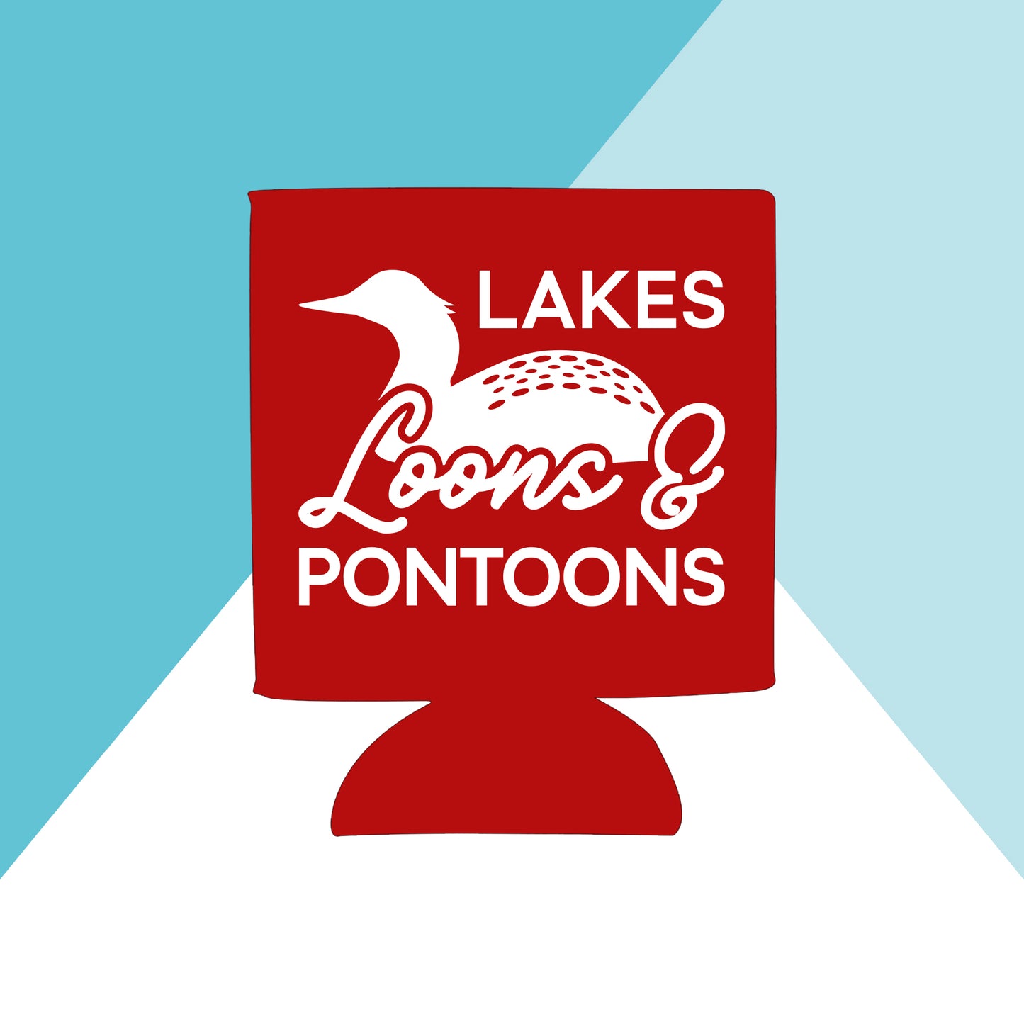 Lakes, Loons, and Pontoons Can Cooler North Owl Apparel