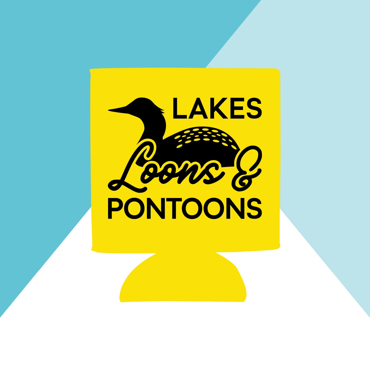 Lakes, Loons, and Pontoons Can Cooler North Owl Apparel