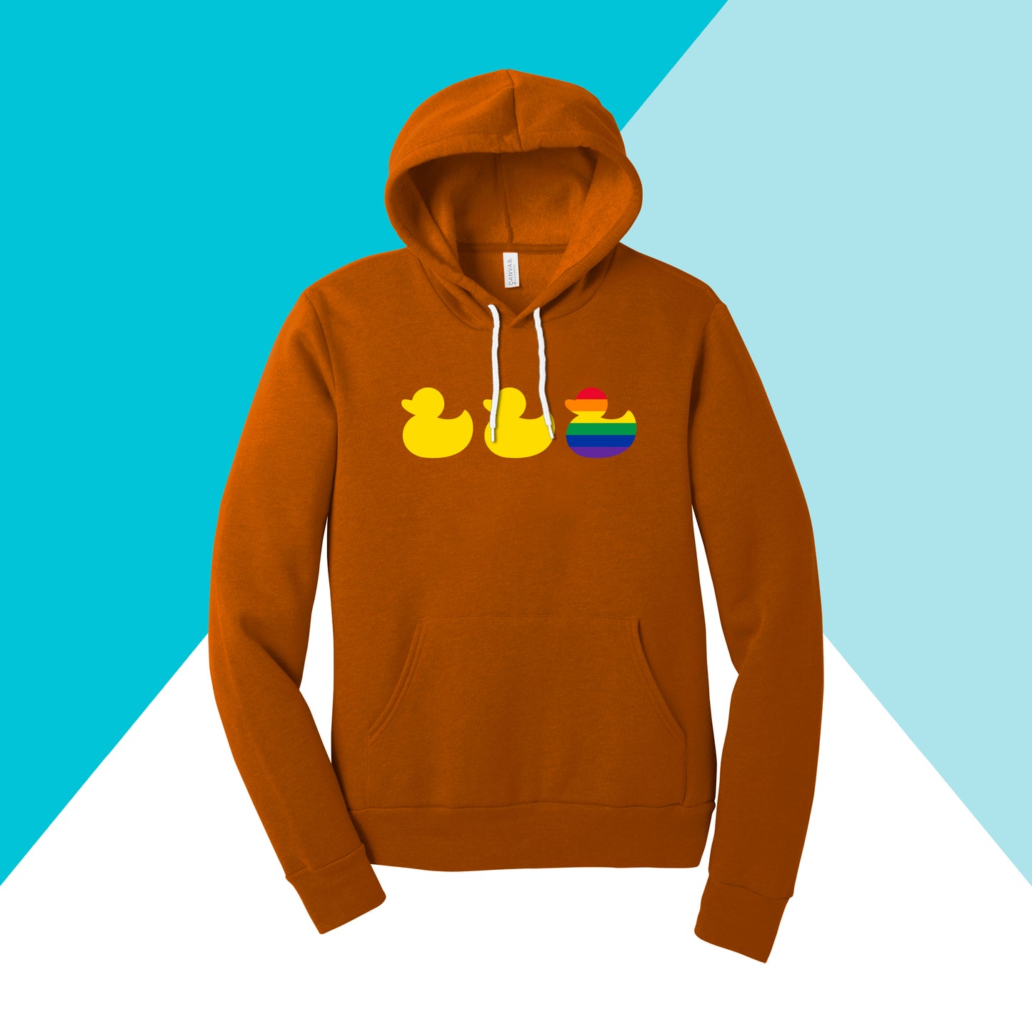 Duck Duck Gay Duck LGBTQIA+ Pride Hoodie Sweatshirt North Owl Apparel