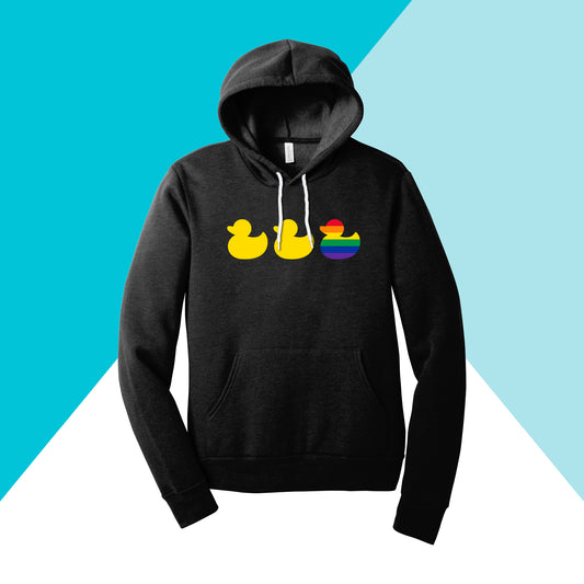 Duck Duck Gay Duck LGBTQIA+ Pride Hoodie Sweatshirt North Owl Apparel