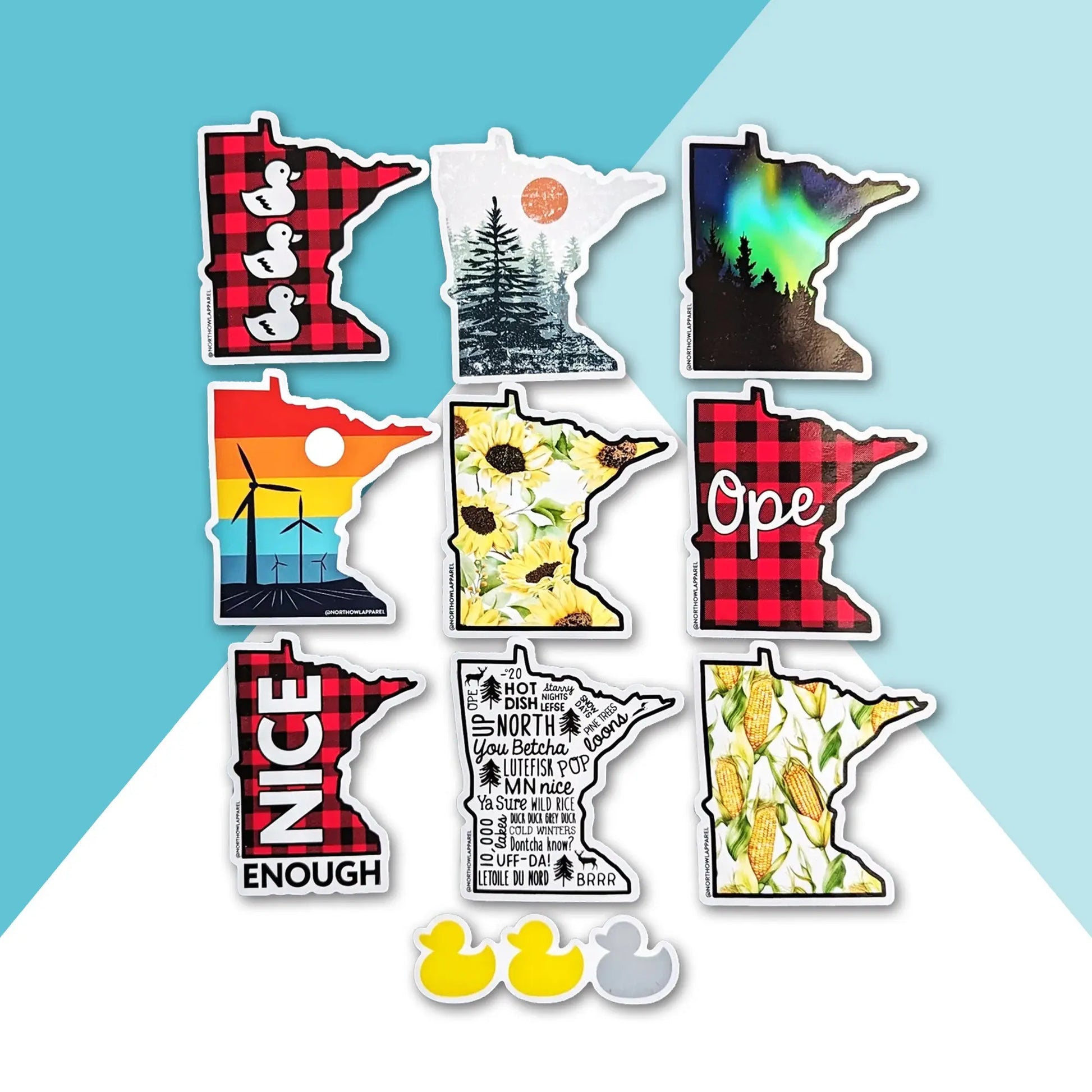Minnesota Vinyl Sticker Bundle, 10 Pack North Owl Apparel