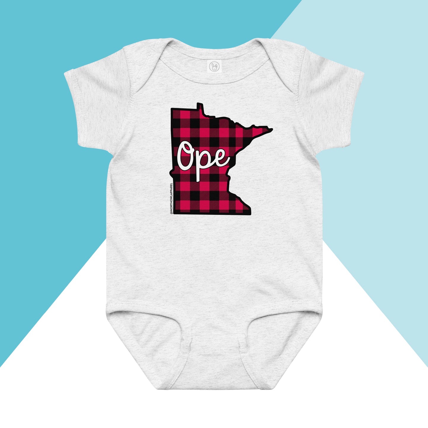 Minnesota Ope Buffalo Plaid Baby Bodysuit North Owl Apparel