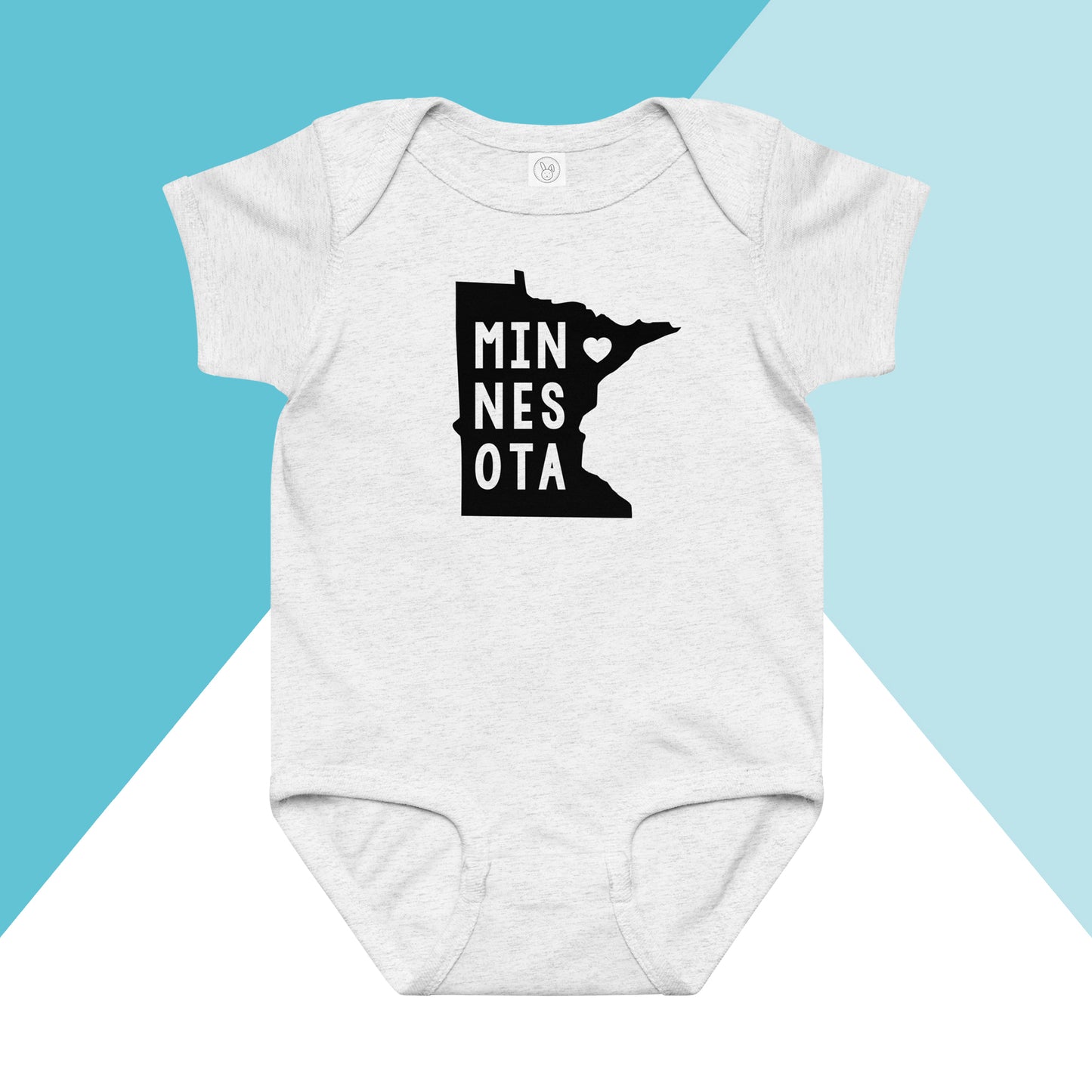 Minnesota State Shape Heart Baby Bodysuit North Owl Apparel
