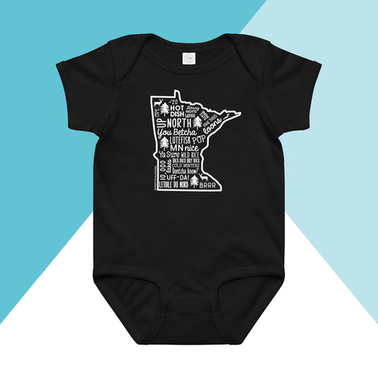 Minnesota Phrase Saying Baby Bodysuit North Owl Apparel