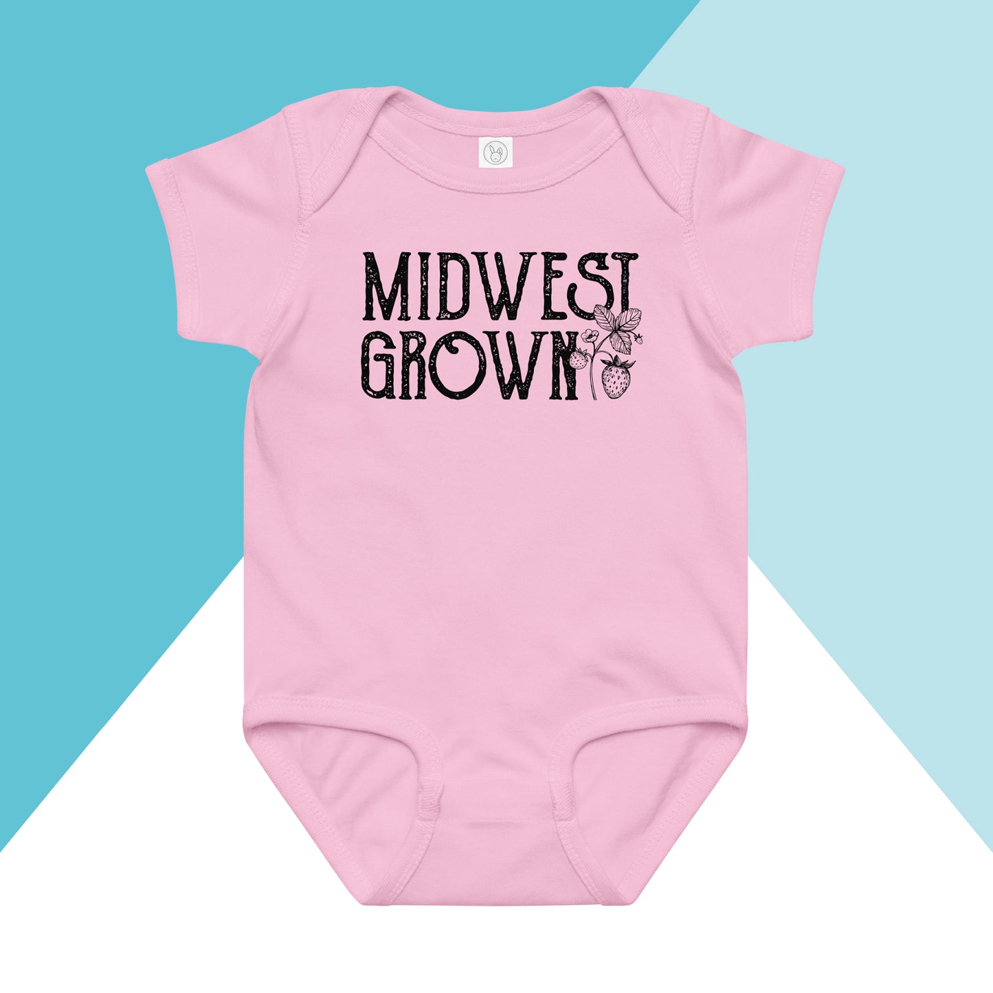 Midwest Grown Strawberry Fruit Spring Summer Baby Bodysuit North Owl Apparel