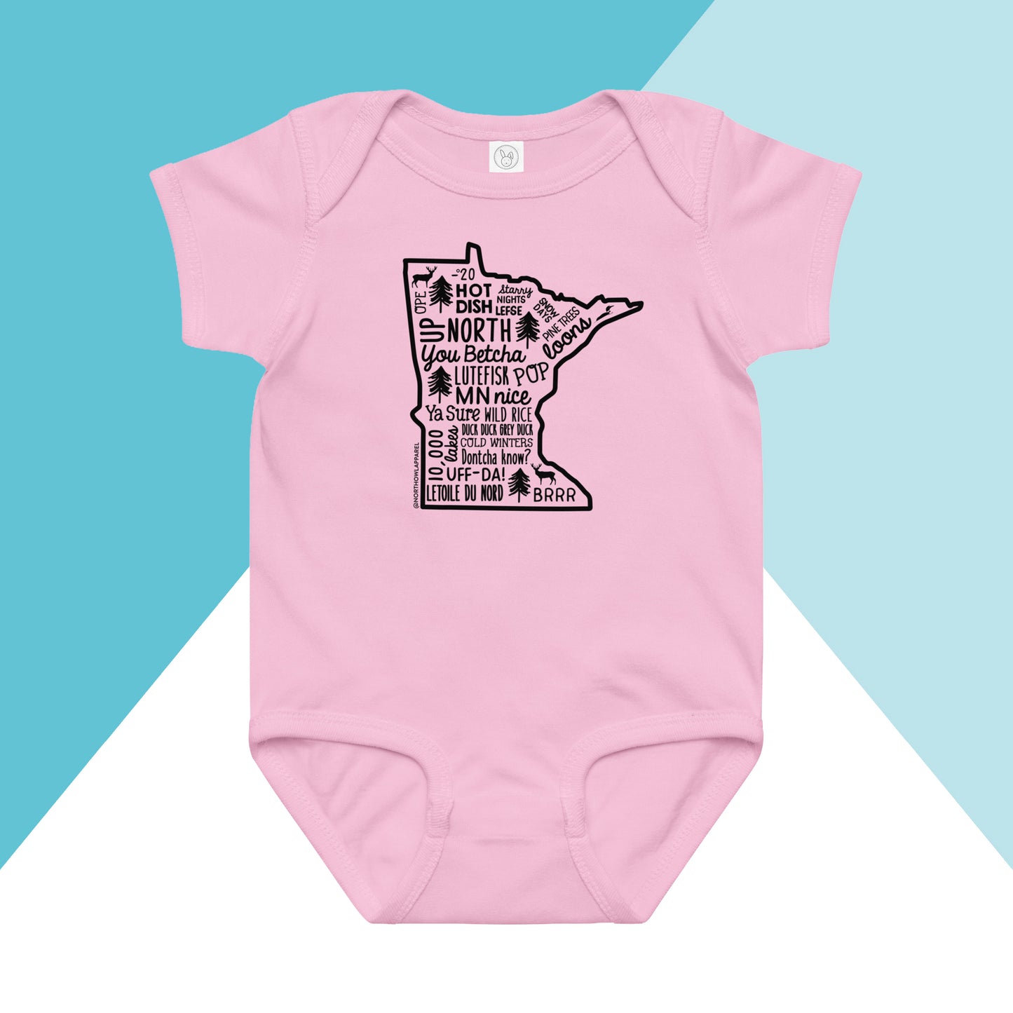 Minnesota Phrase Saying Baby Bodysuit North Owl Apparel