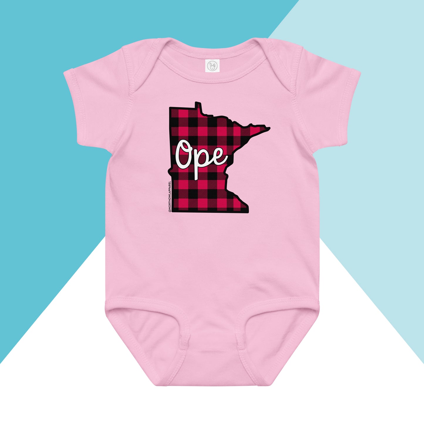 Minnesota Ope Buffalo Plaid Baby Bodysuit North Owl Apparel