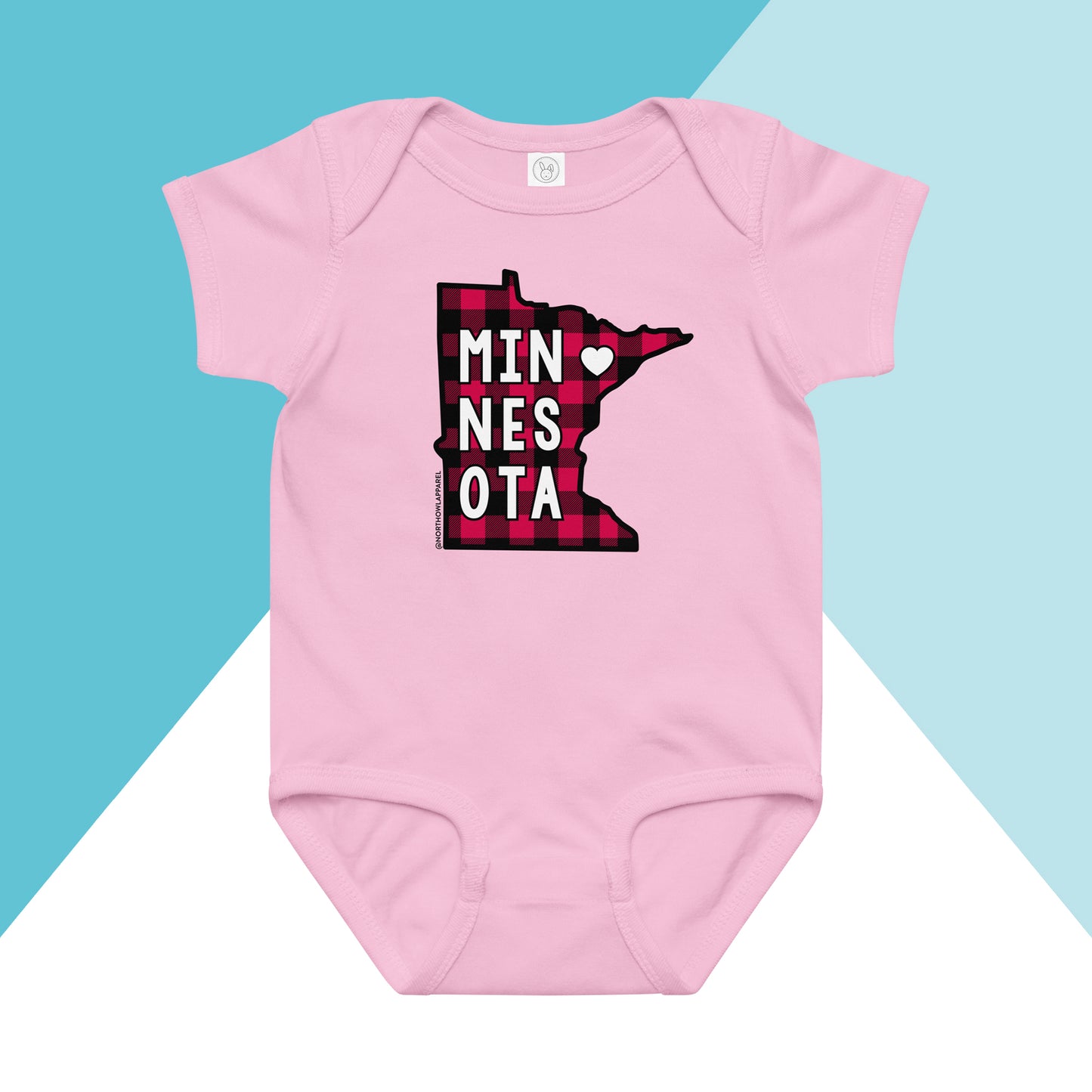 Minnesota Buffalo Plaid Baby Bodysuit North Owl Apparel