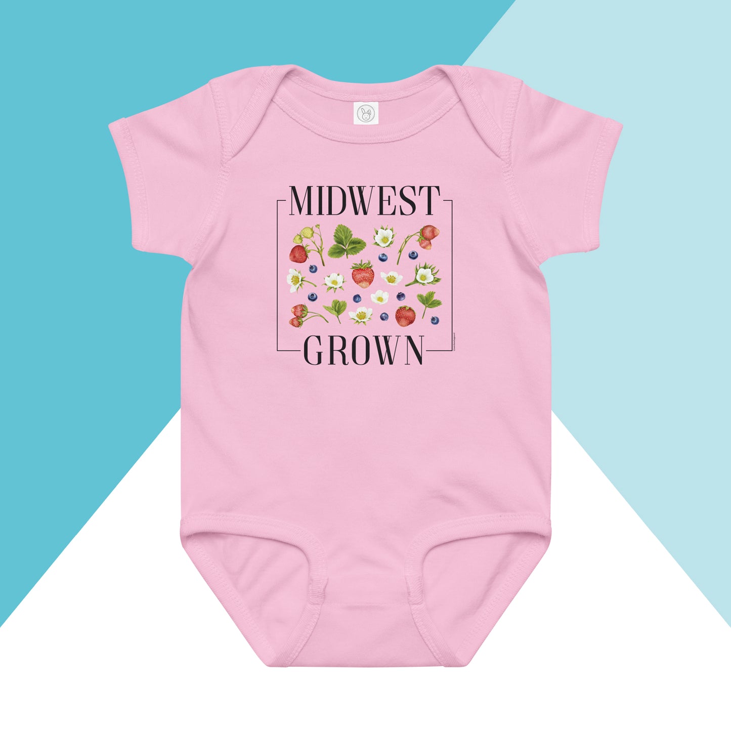 Midwest Grown Strawberry Blueberry Fruit Spring Summer Baby Bodysuit North Owl Apparel