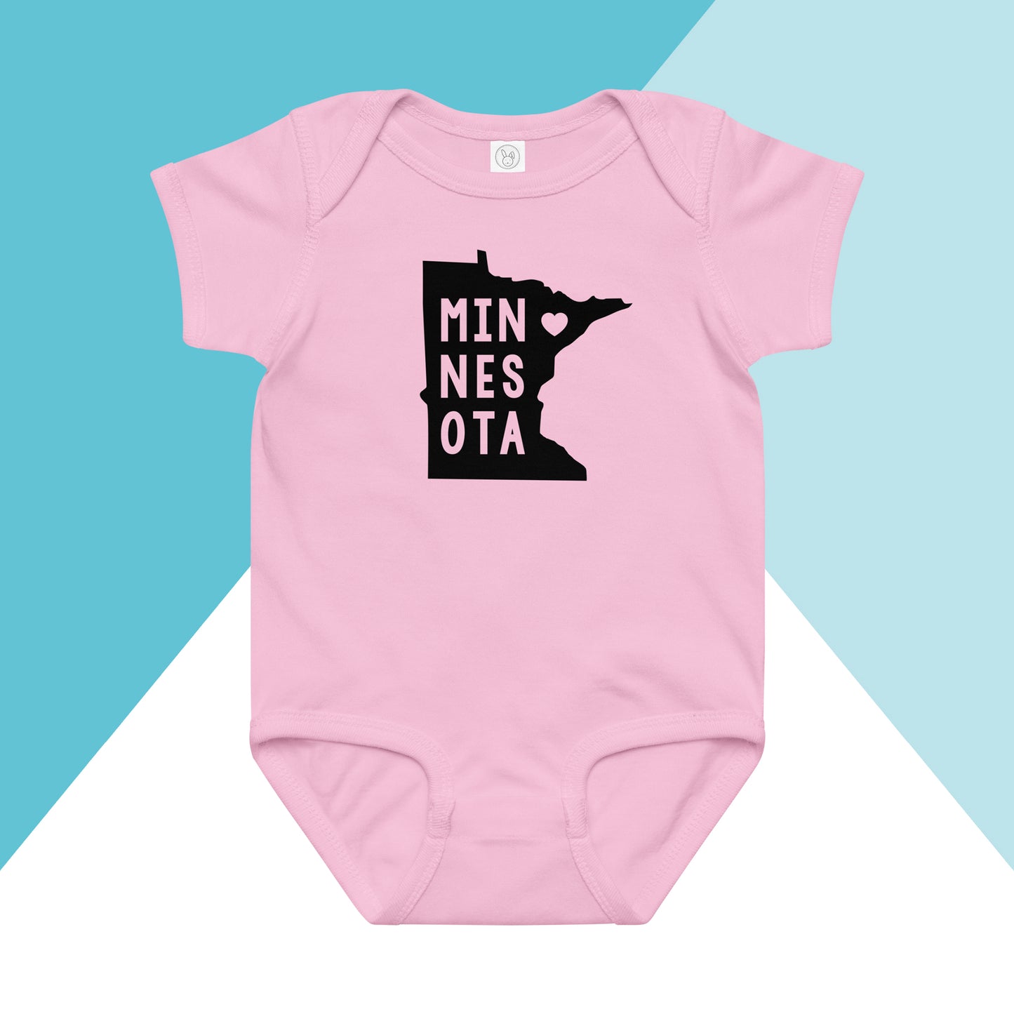 Minnesota State Shape Heart Baby Bodysuit North Owl Apparel