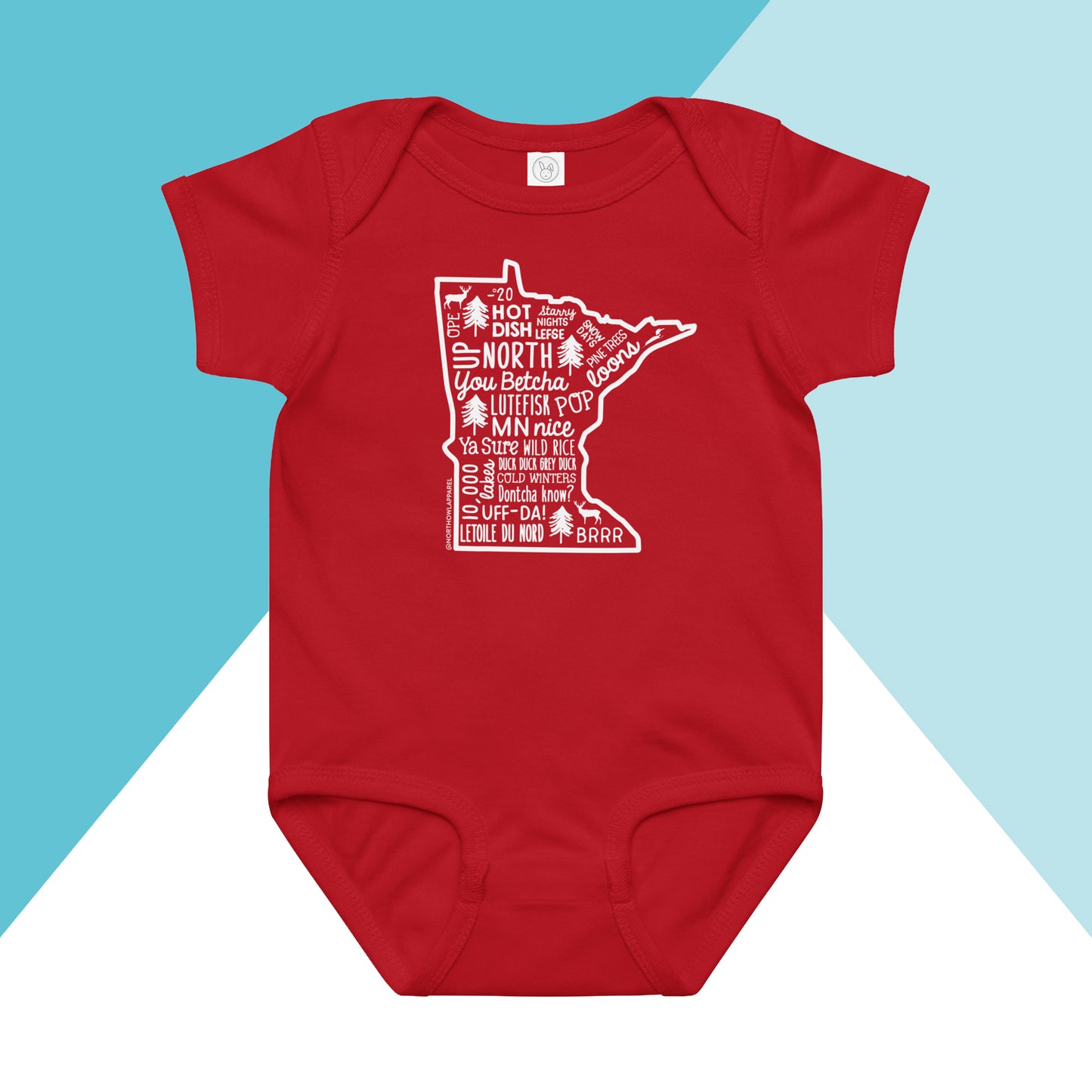 Minnesota Phrase Saying Baby Bodysuit North Owl Apparel