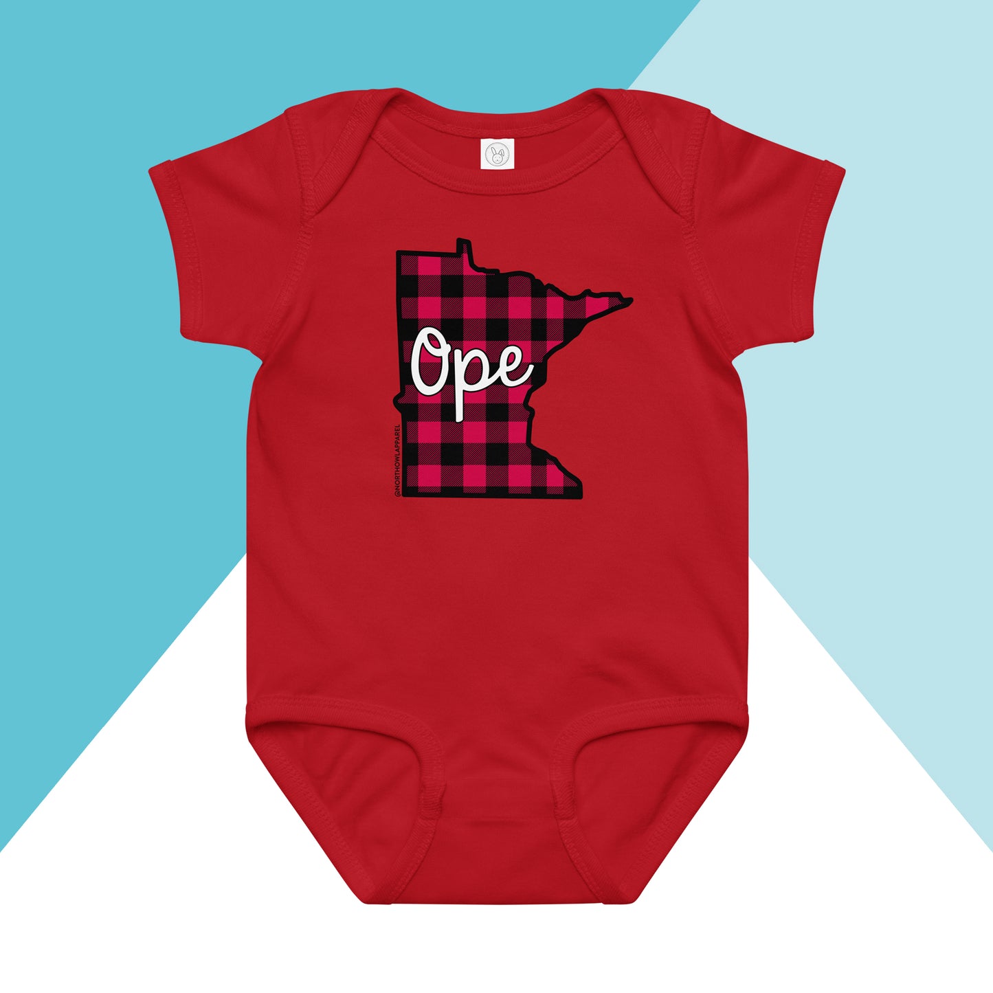 Minnesota Ope Buffalo Plaid Baby Bodysuit North Owl Apparel