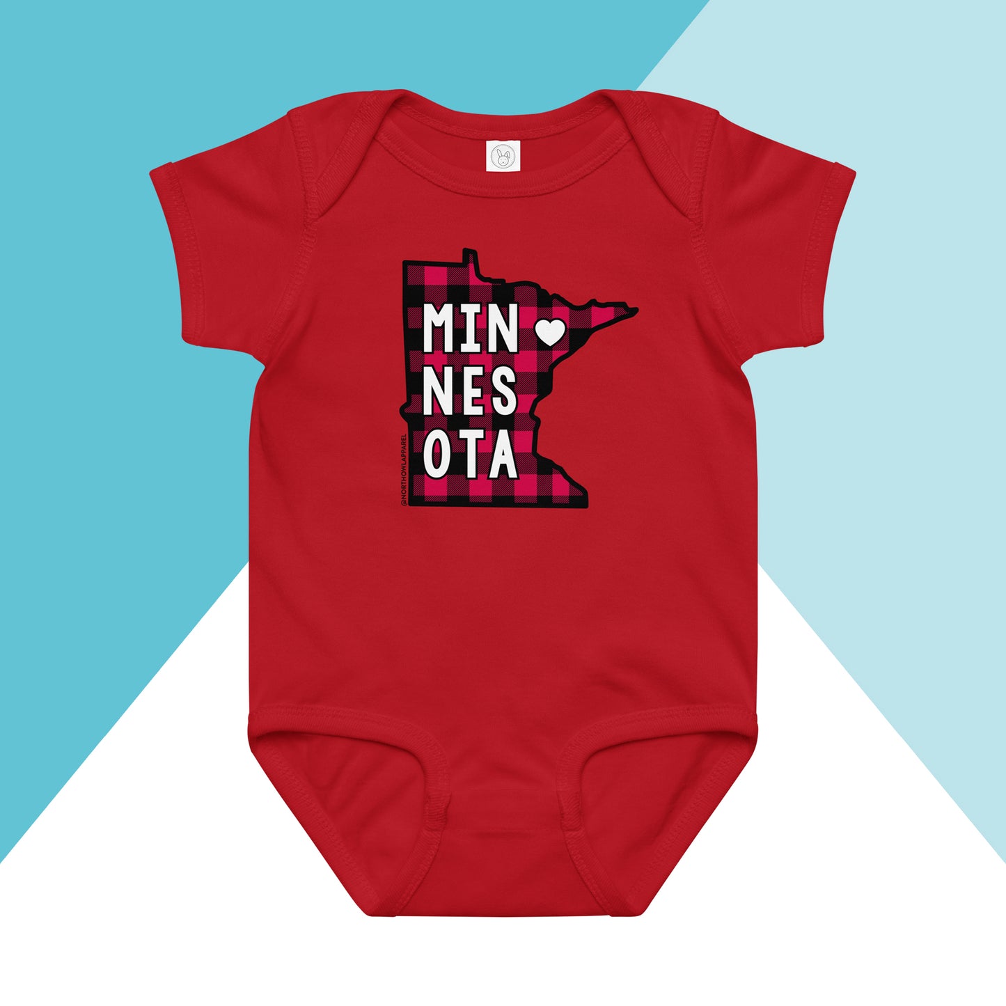 Minnesota Buffalo Plaid Baby Bodysuit North Owl Apparel