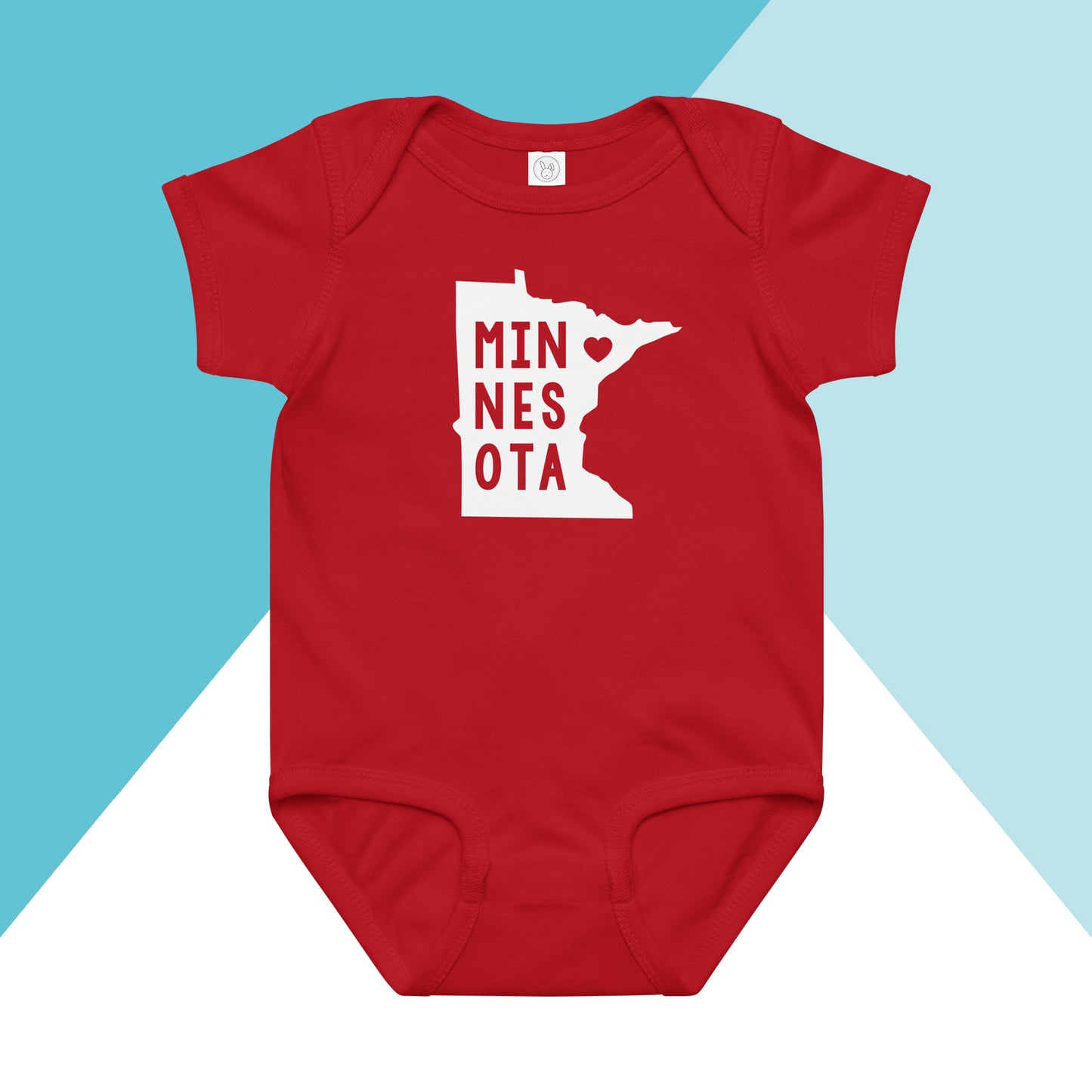 Minnesota State Shape Heart Baby Bodysuit North Owl Apparel