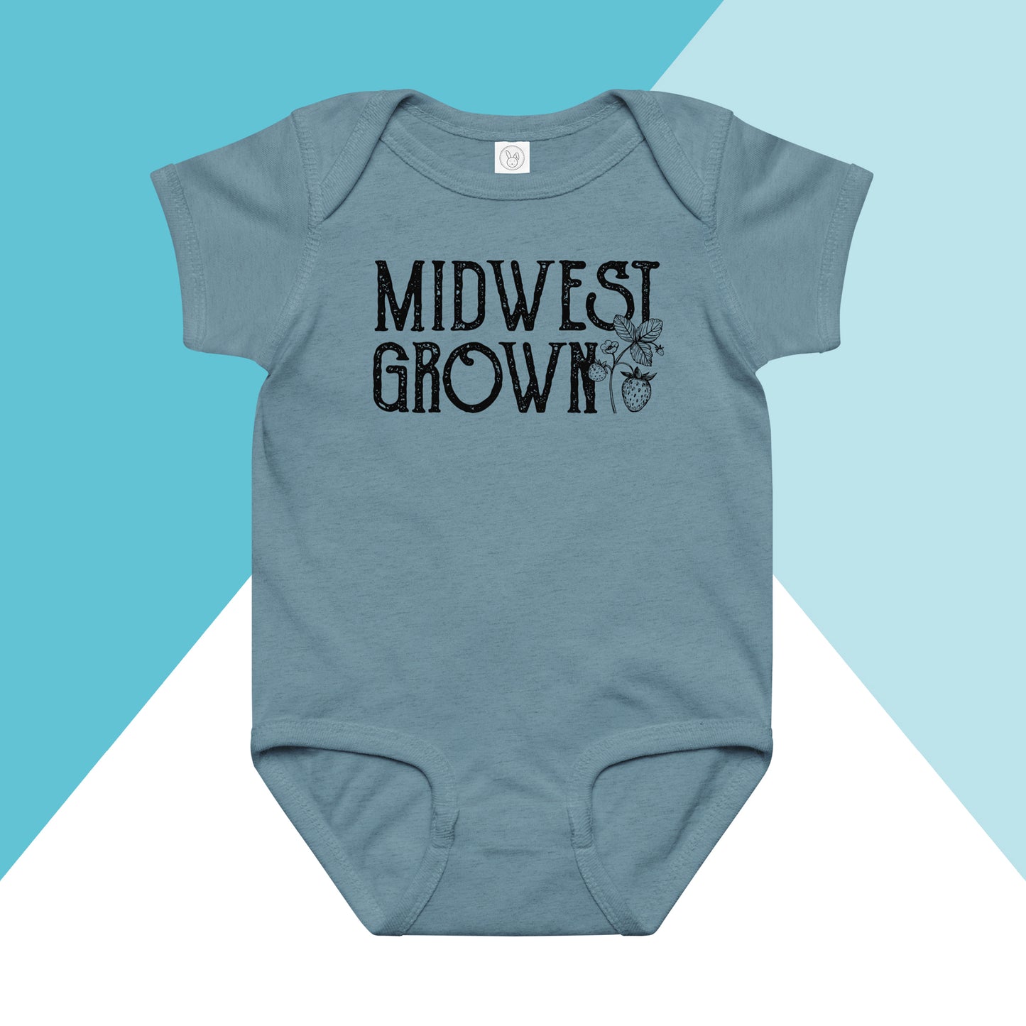 Midwest Grown Strawberry Fruit Spring Summer Baby Bodysuit North Owl Apparel
