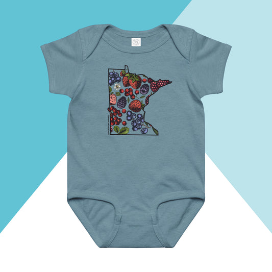 Minnesota Berries Fruit Baby Bodysuit North Owl Apparel