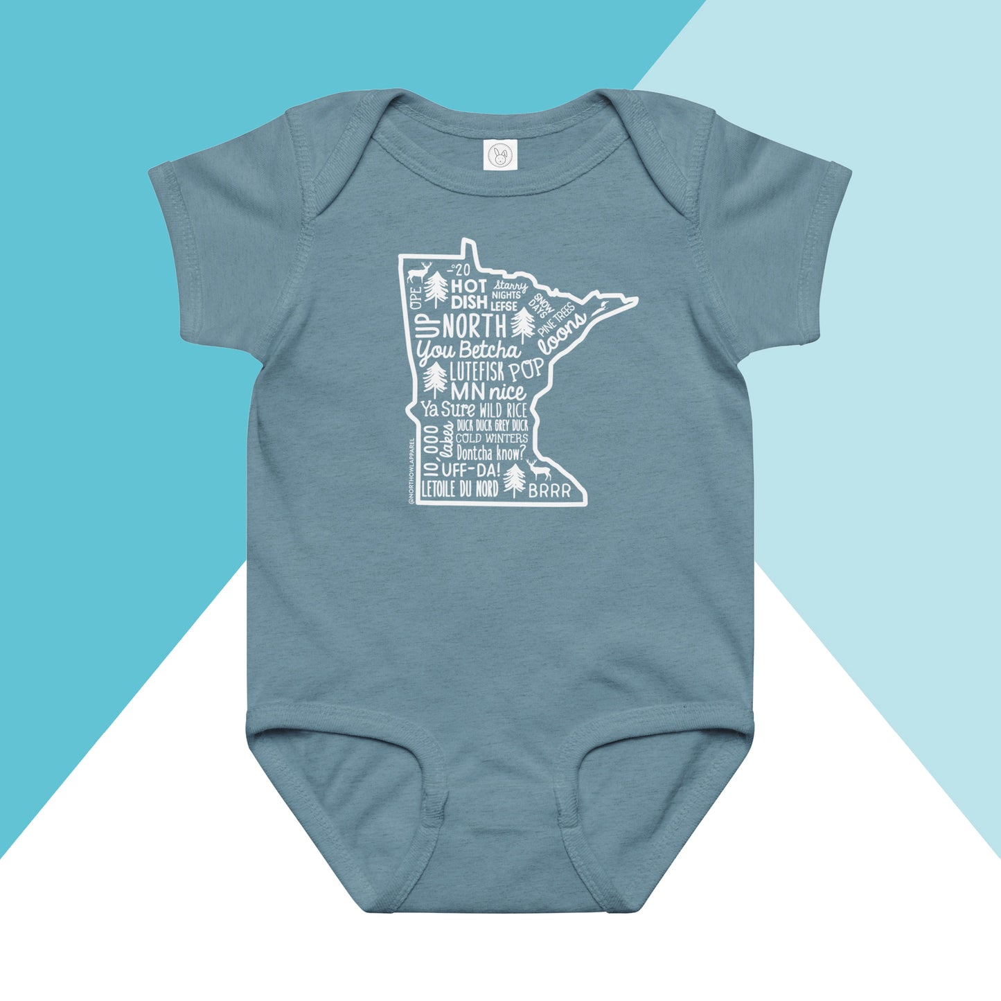 Minnesota Phrase Saying Baby Bodysuit North Owl Apparel